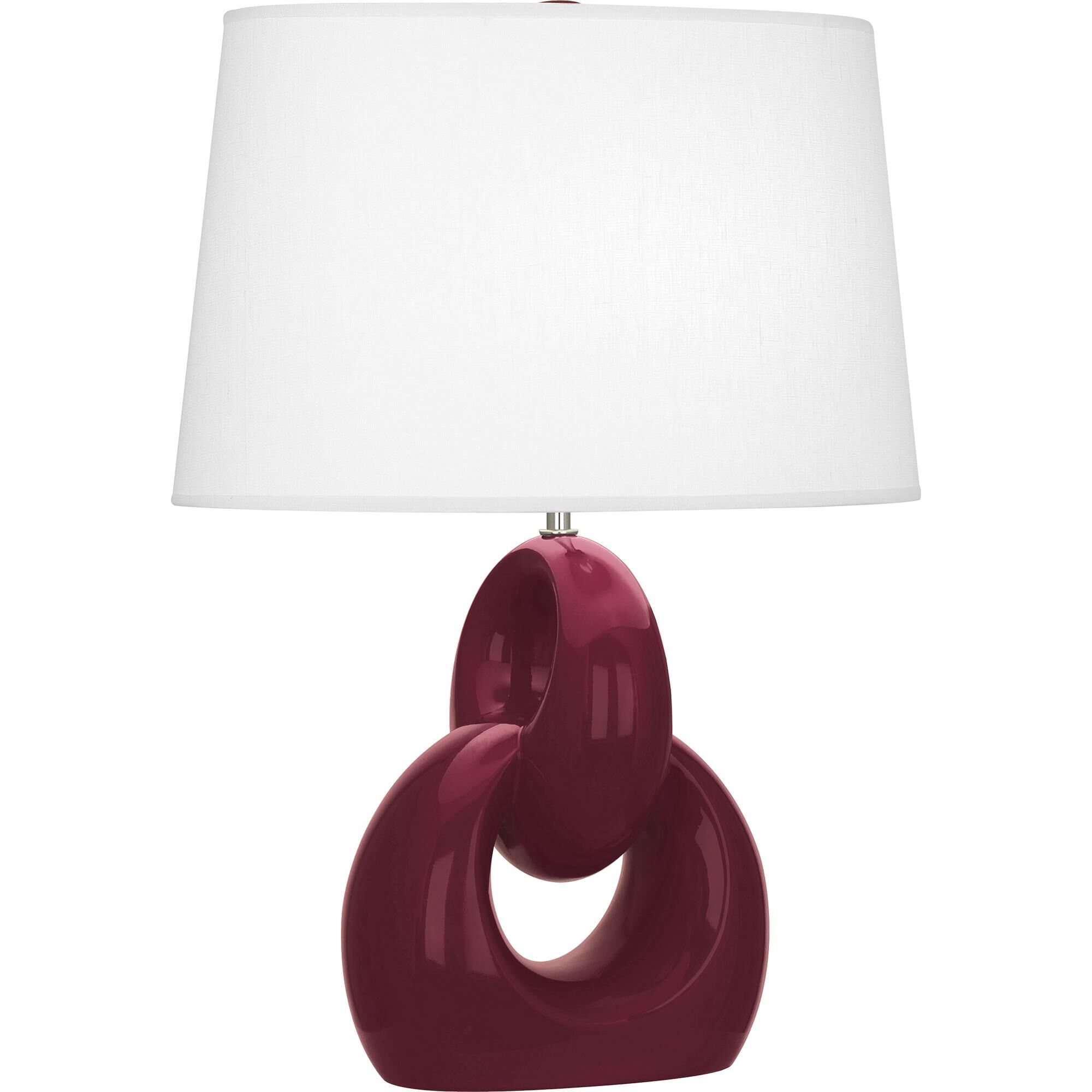 Shown in Sugar Plum Glazed finish and Off White shade and Polished Nickel accent