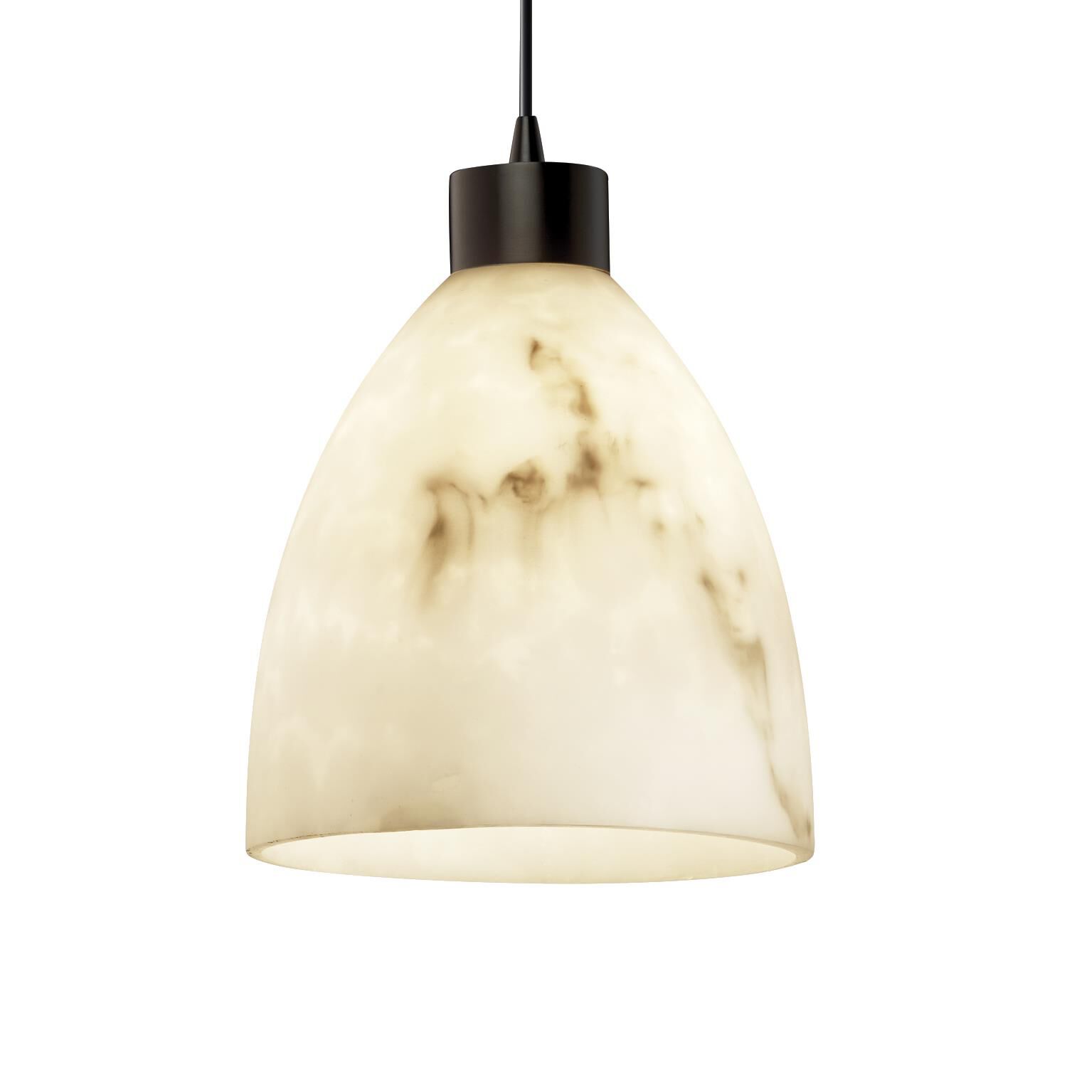 Shown in Dark Bronze finish and Faux Alabaster Resin glass and Tapered Cylinder accent