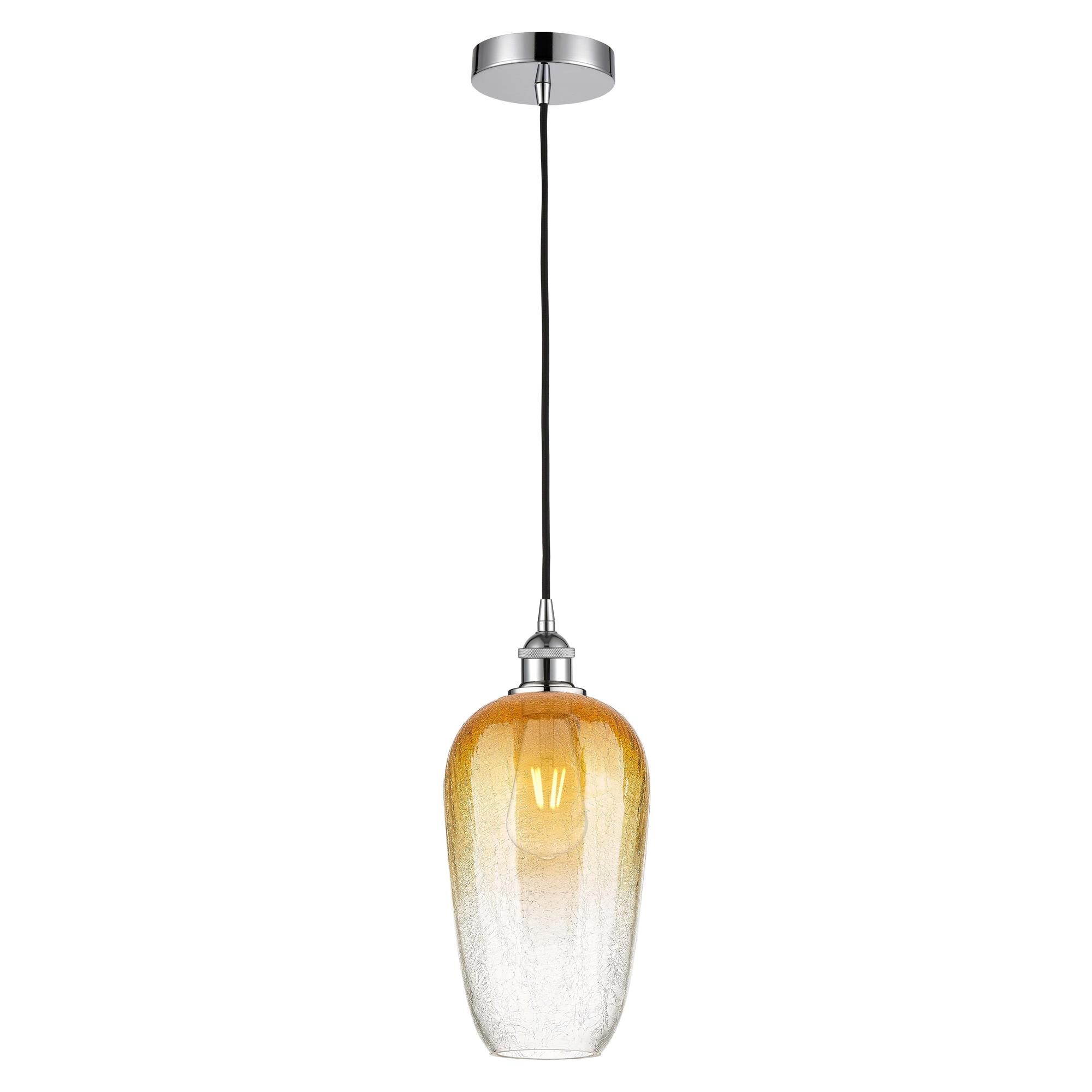 Shown in Polished Chrome finish and Amber glass