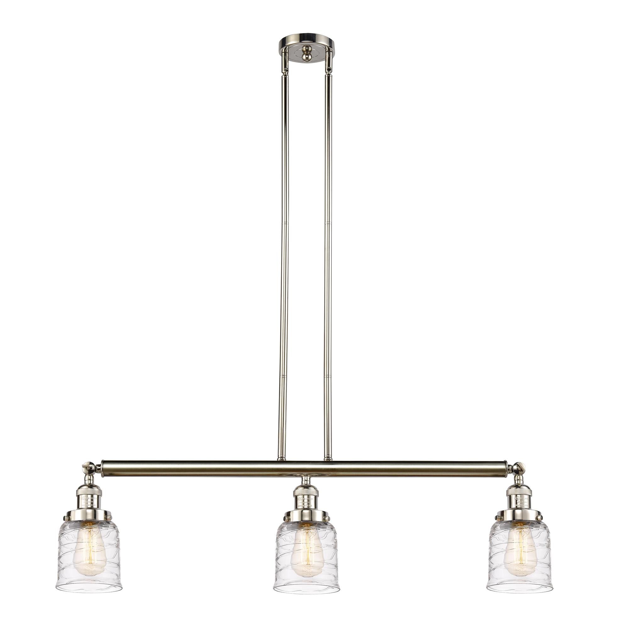 Bruno Marashlian Small Bell 36 Inch 3 Light Linear Suspension Light by Innovations Lighting