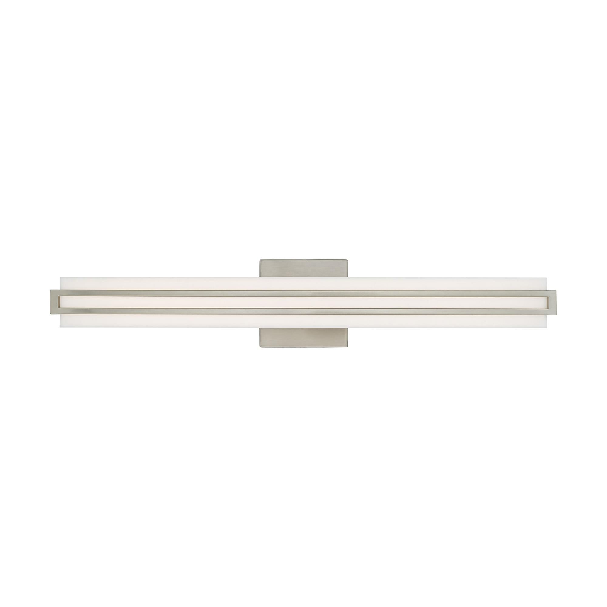 Shown in Brushed Nickel finish and Satin White Acrylic shade