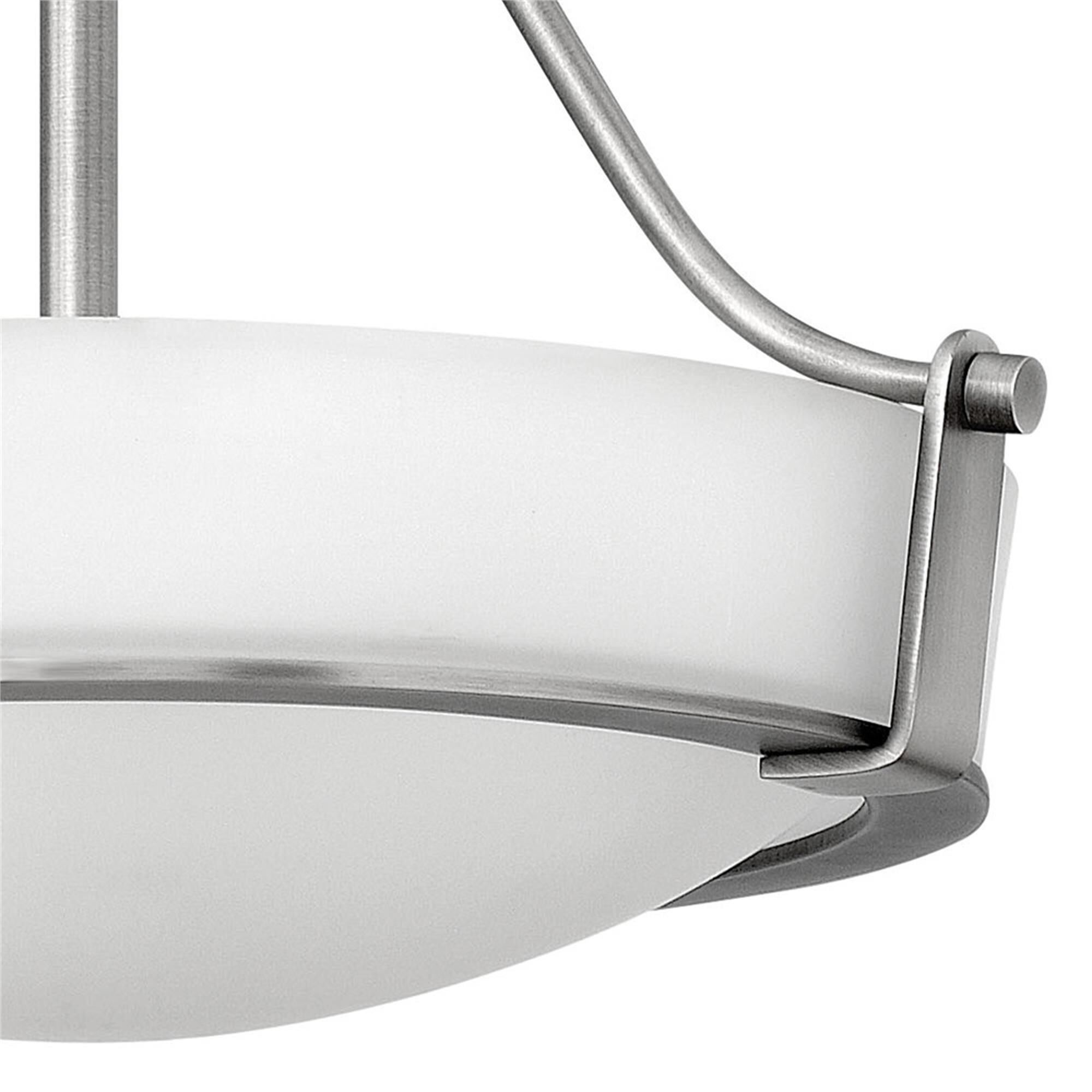 Shown in Antique Nickel finish and Etched glass