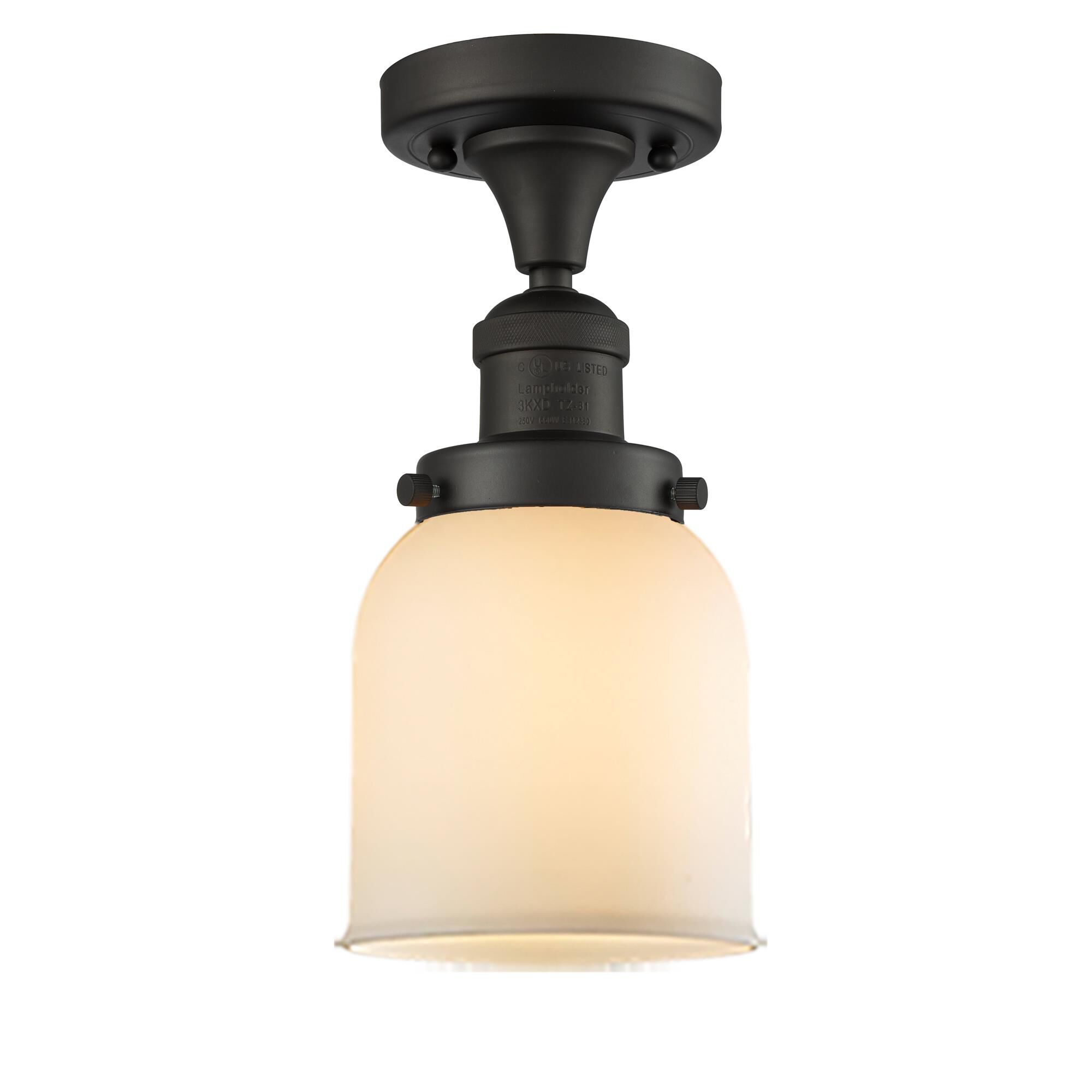 Shown in Oil Rubbed Bronze finish and Matte White Cased glass