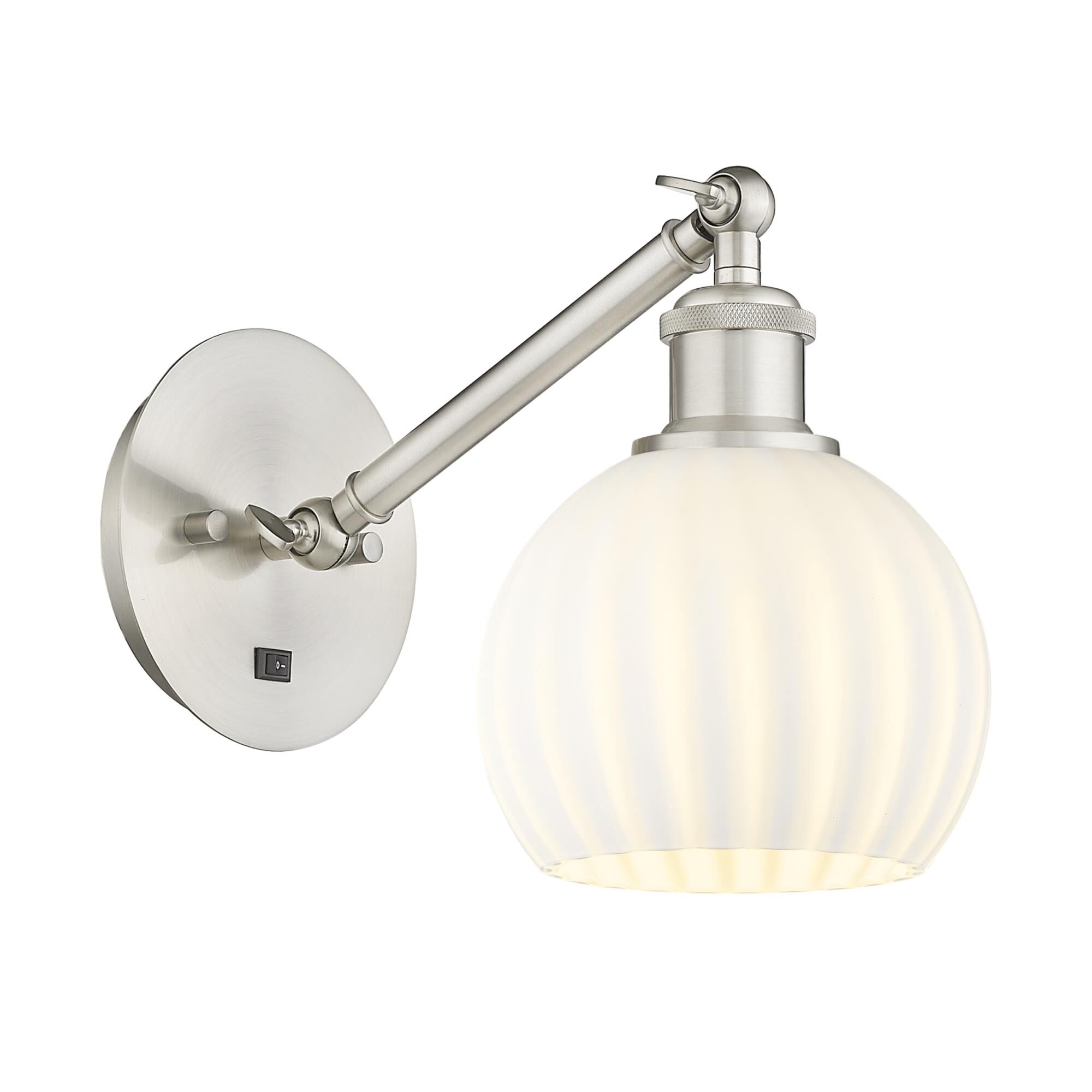 Bruno Marashlian White Venetian 6 Inch Wall Swing Lamp by Innovations Lighting