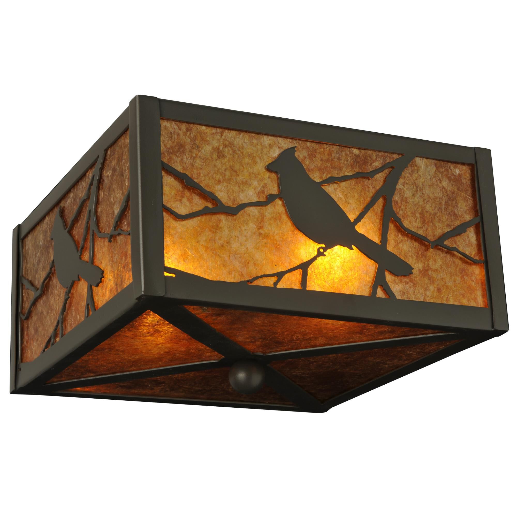 Shown in Timeless Bronze finish and Amber Mica glass