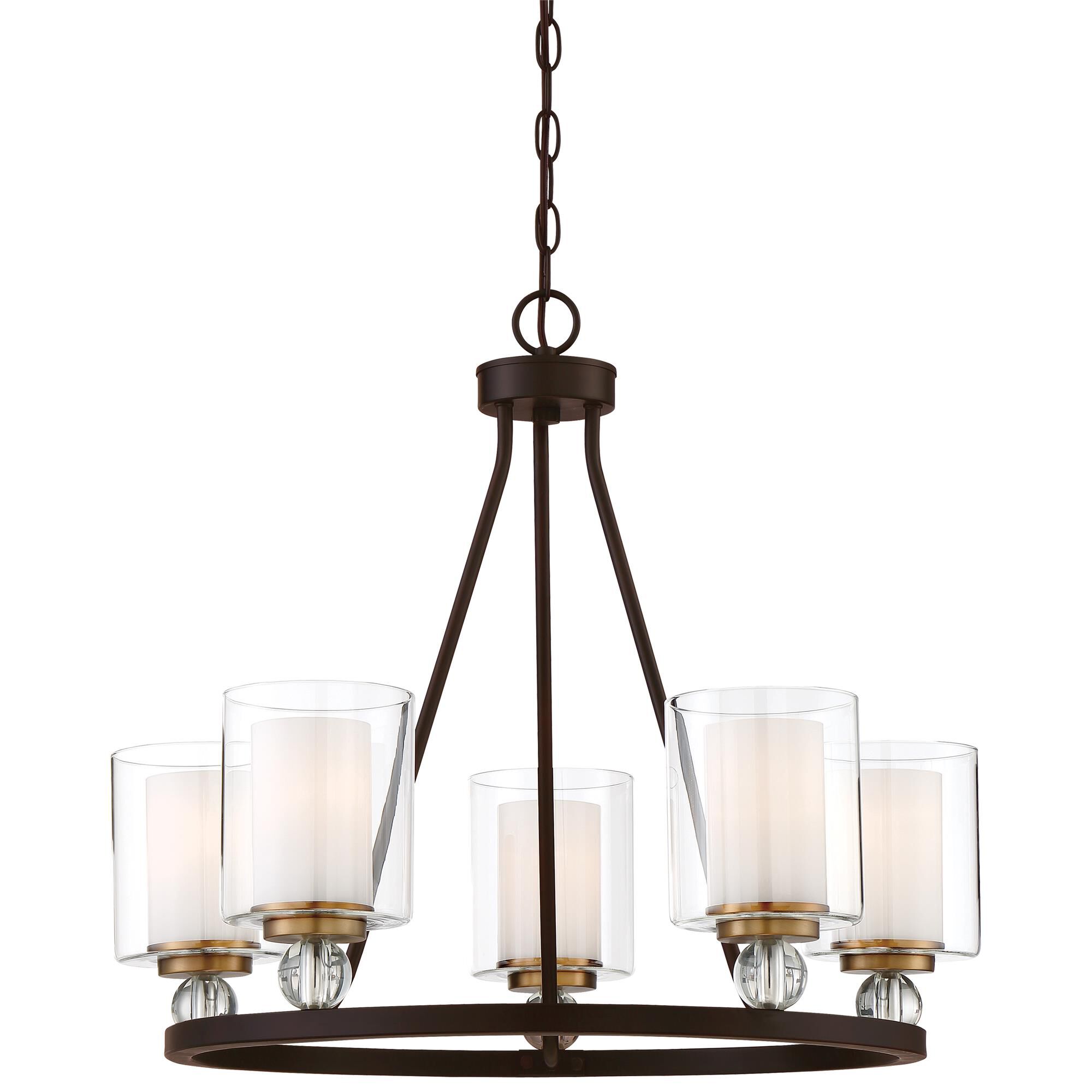Shown in Painted Bronze W/Natural Brush finish and Clear glass