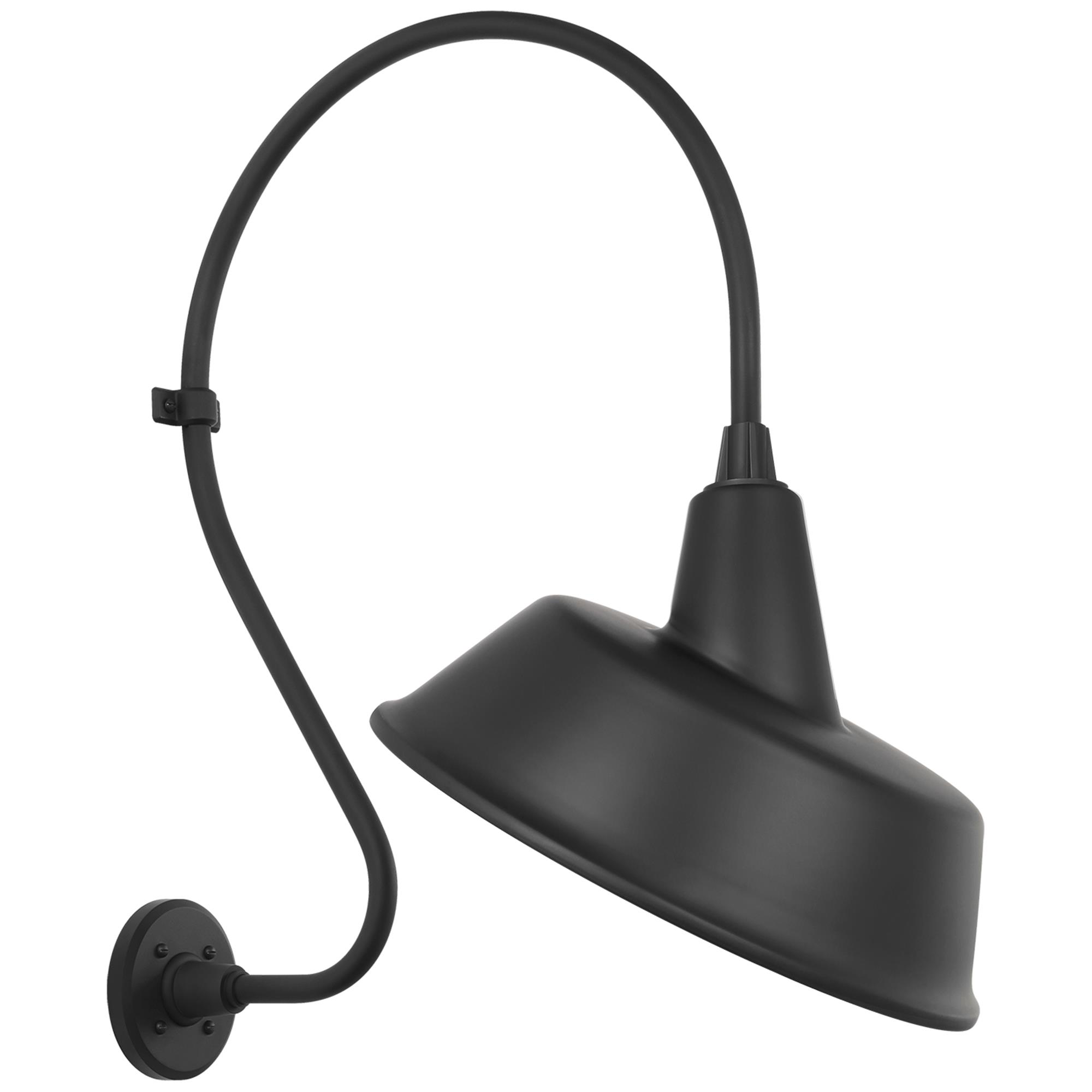Shown in Matte Black finish and Black shade