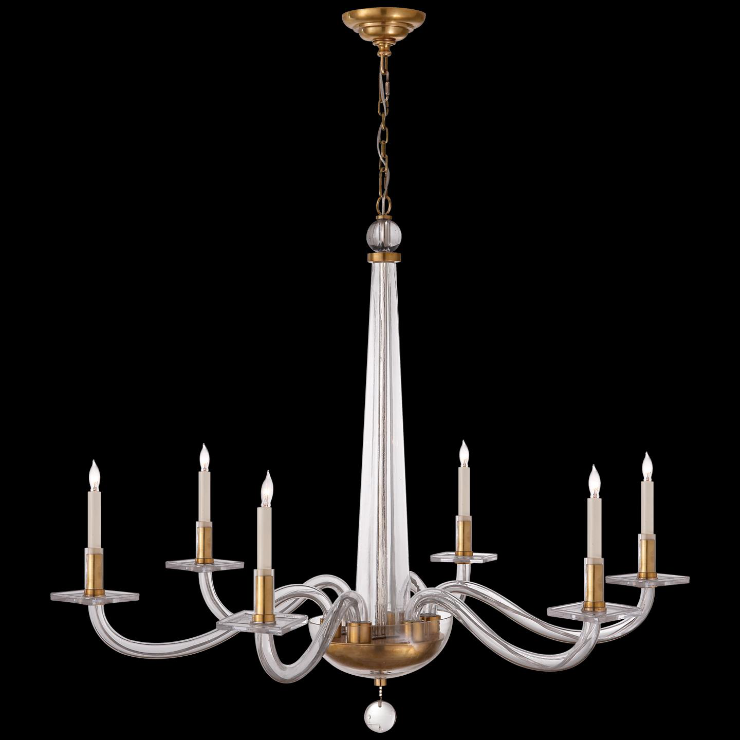 Chapman & Myers Robinson 38 Inch 6 Light Chandelier by Visual Comfort Signature Collection