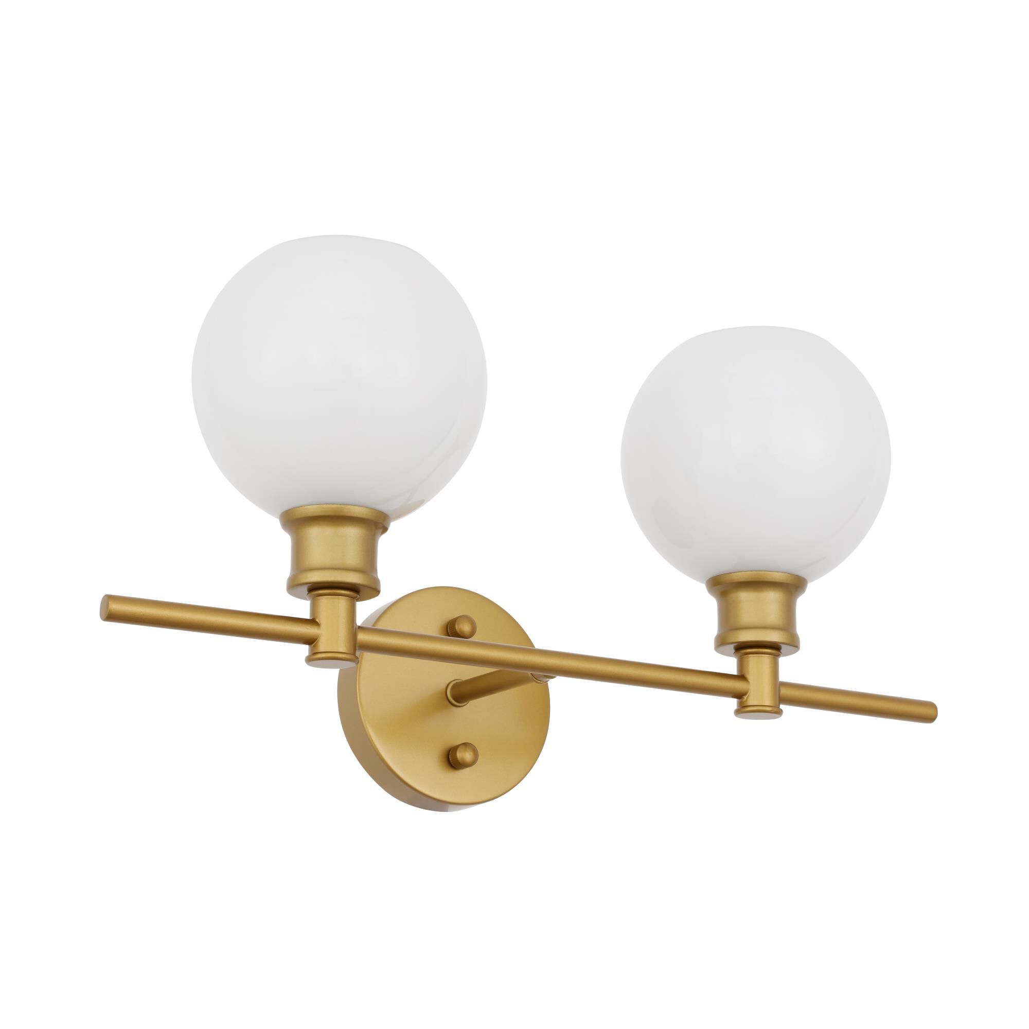 Shown in Brass finish and Frosted White  glass