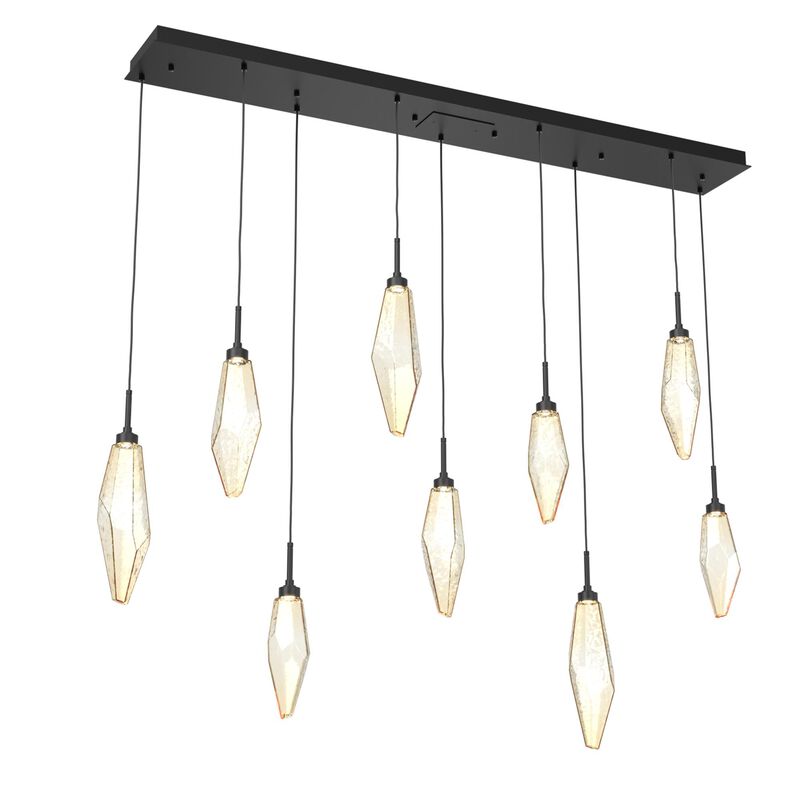 Rock Crystal Linear Suspension Light by Hammerton Studio