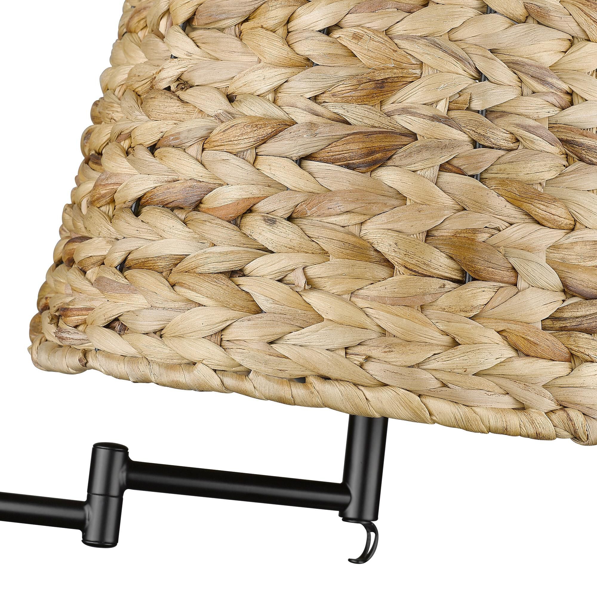 Shown in Matte Black finish and Woven Sweet Grass glass