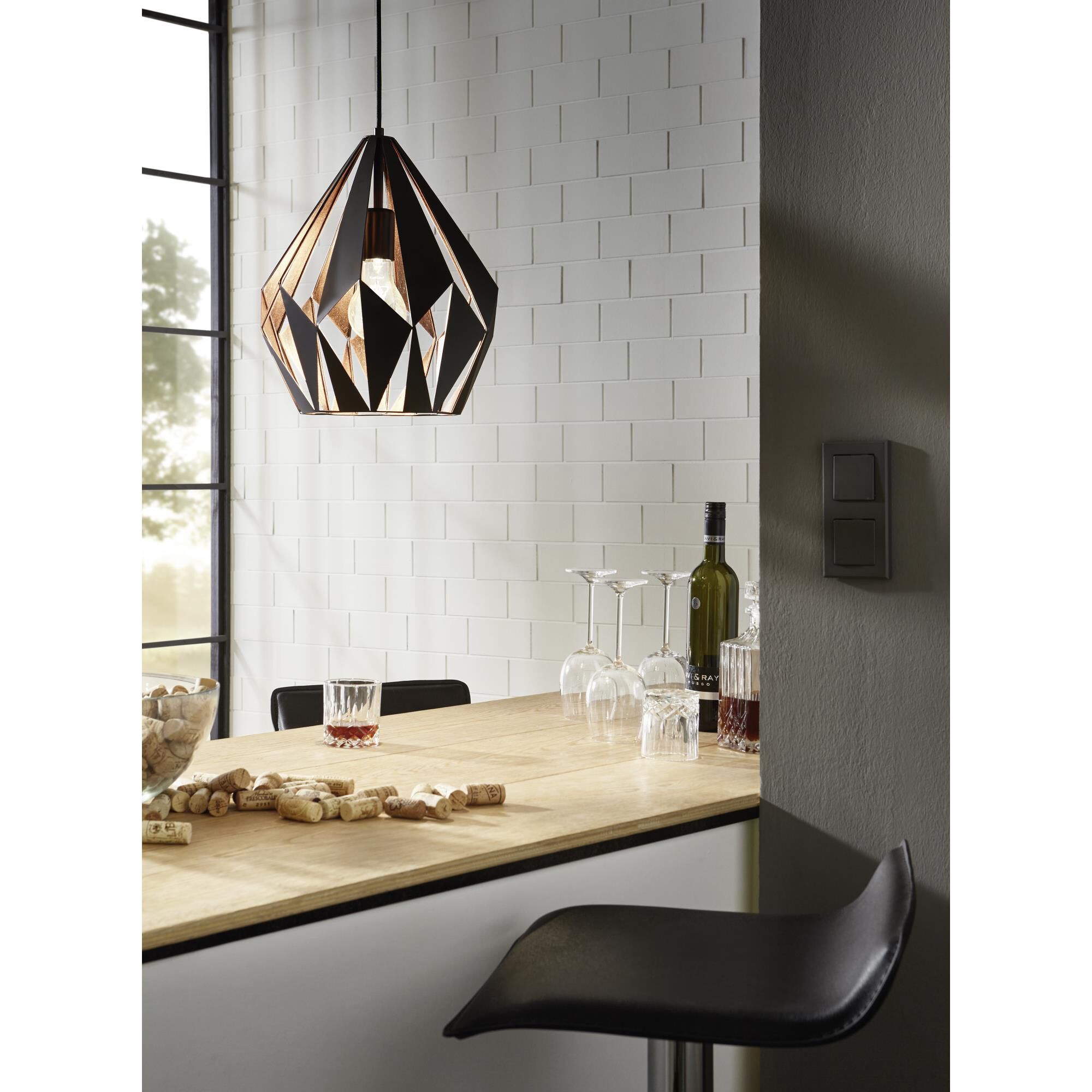 Shown in Black - Copper finish