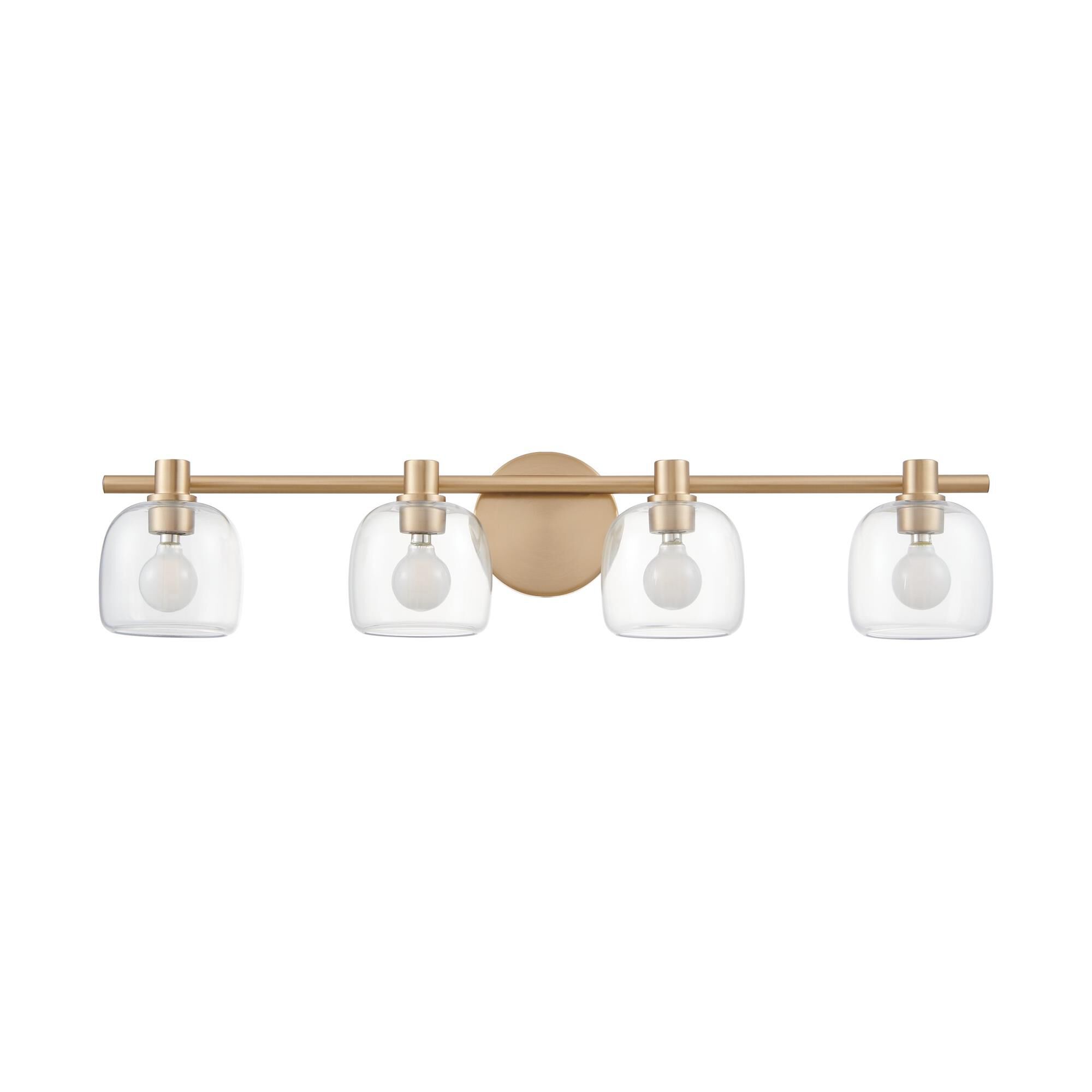 Shown in Champagne Gold finish and Clear glass