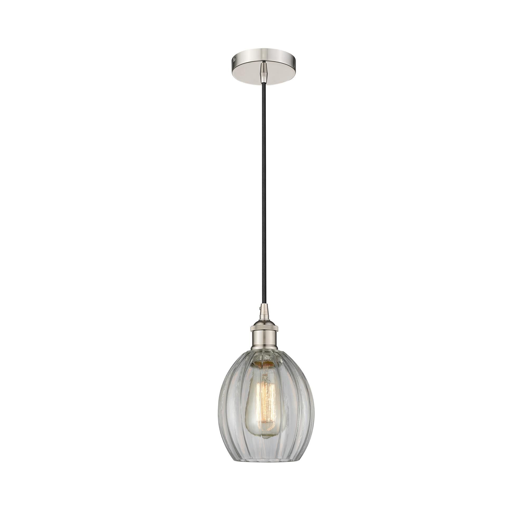 Shown in Polished Nickel finish and Clear glass