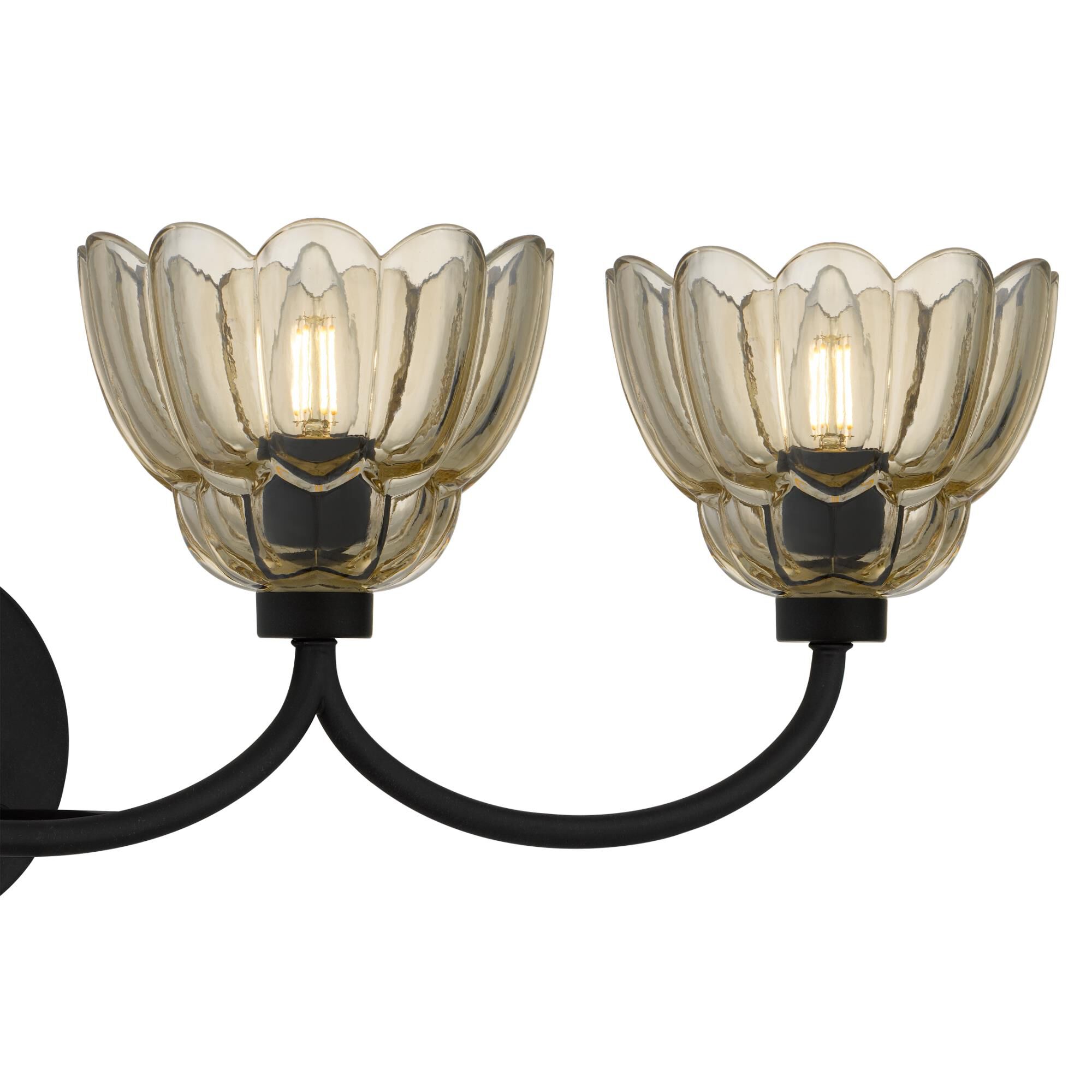 Shown in Mottled Cocoa finish and Amber Glass shade