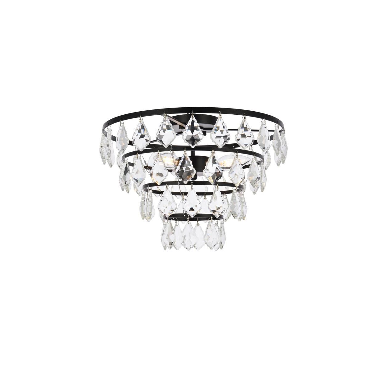 Ella 14 Inch 3 Light Flush Mount by Elegant Lighting