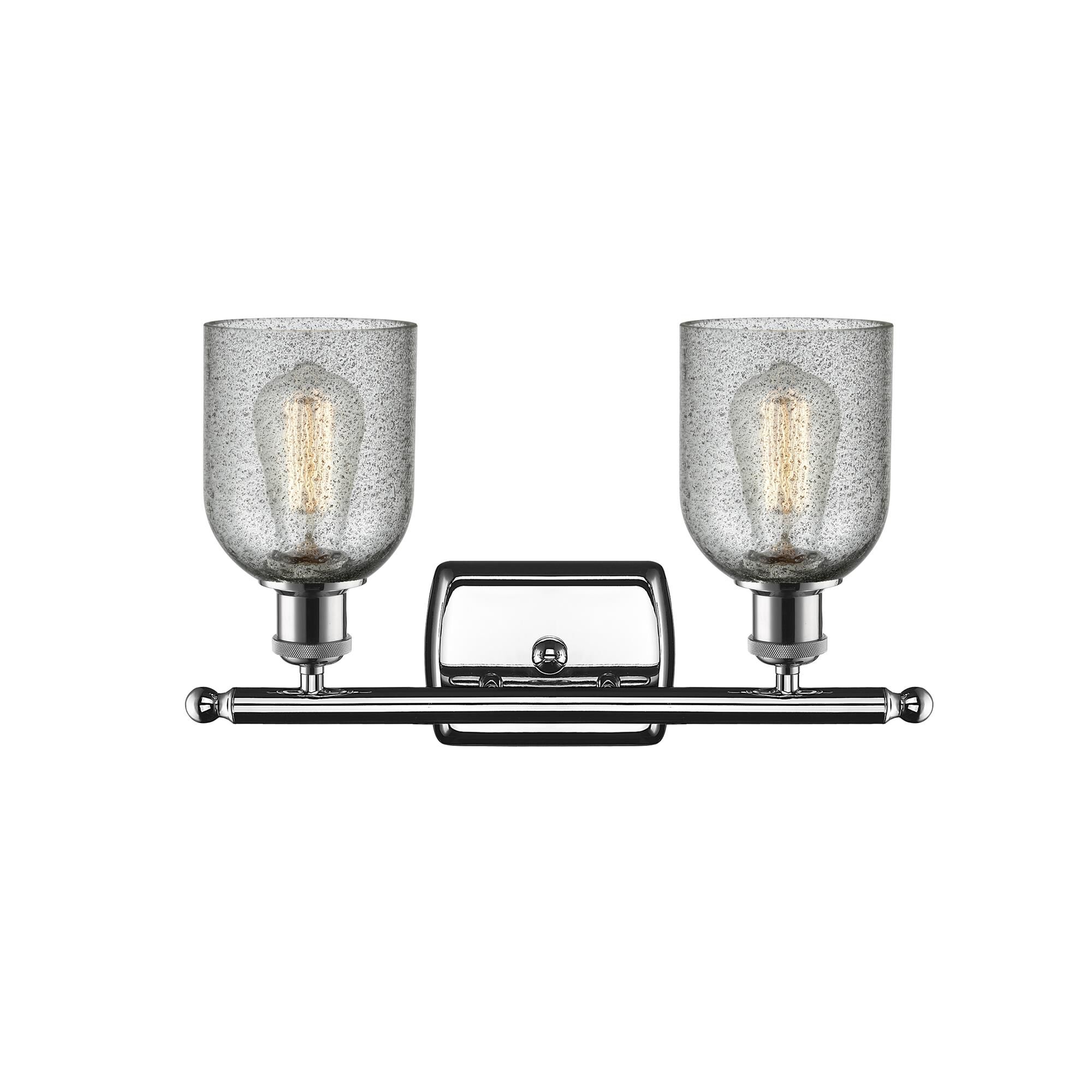 Shown in Polished Chrome finish and Charcoal glass