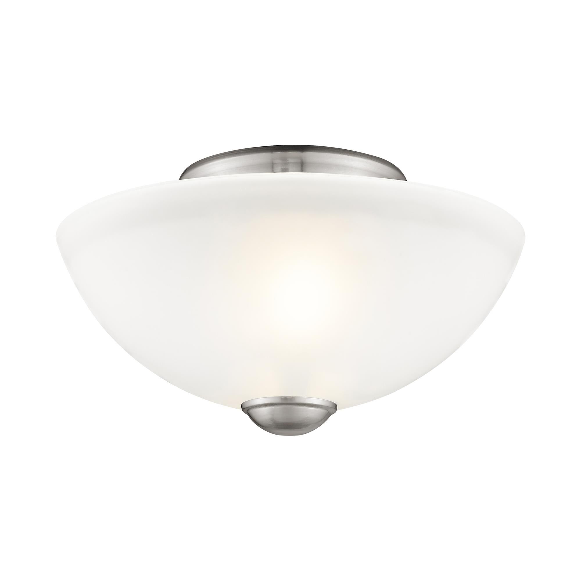 Shown in Brushed Nickel finish and Satin glass