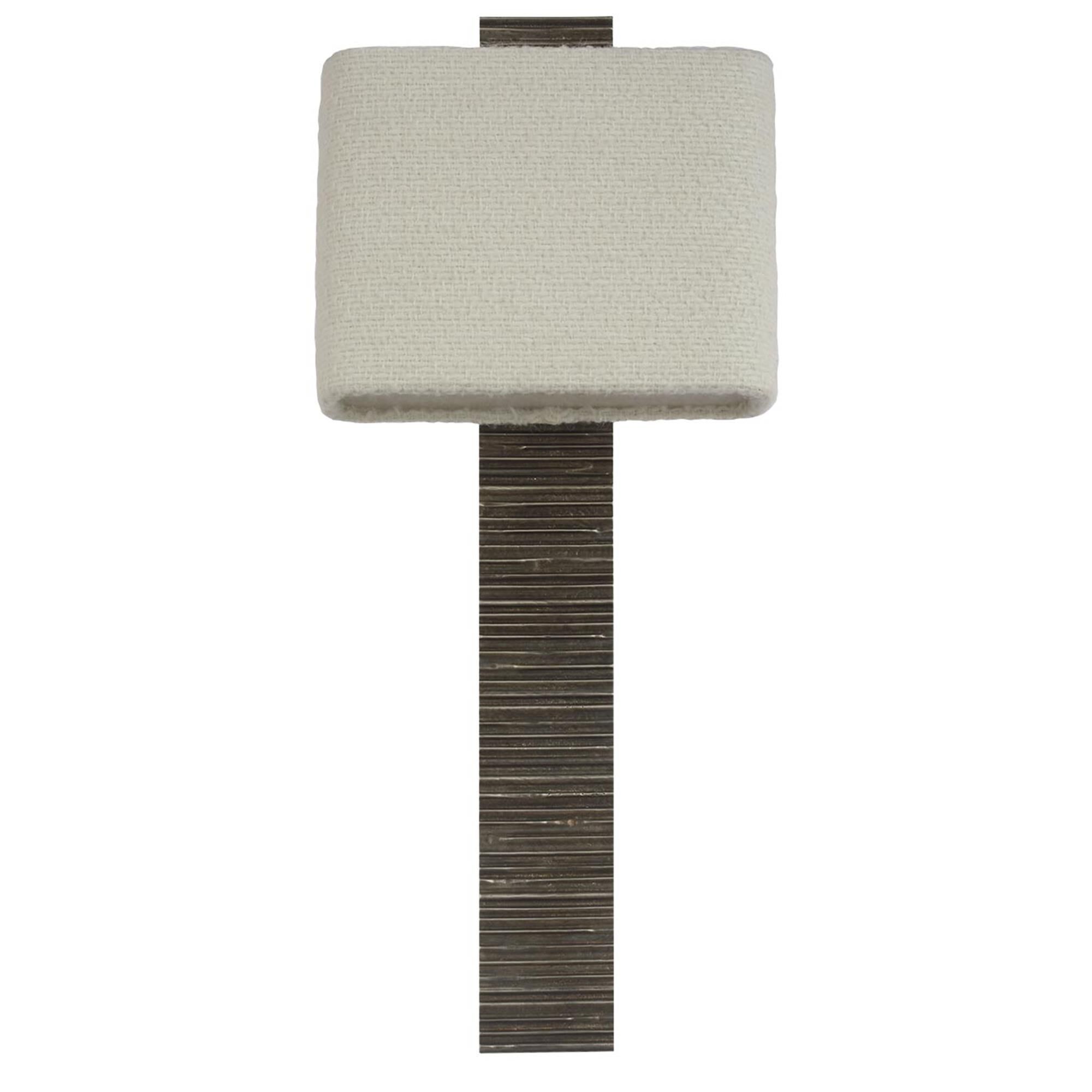 Shown in Ridged Graphite finish and Boucle Rectangle shade