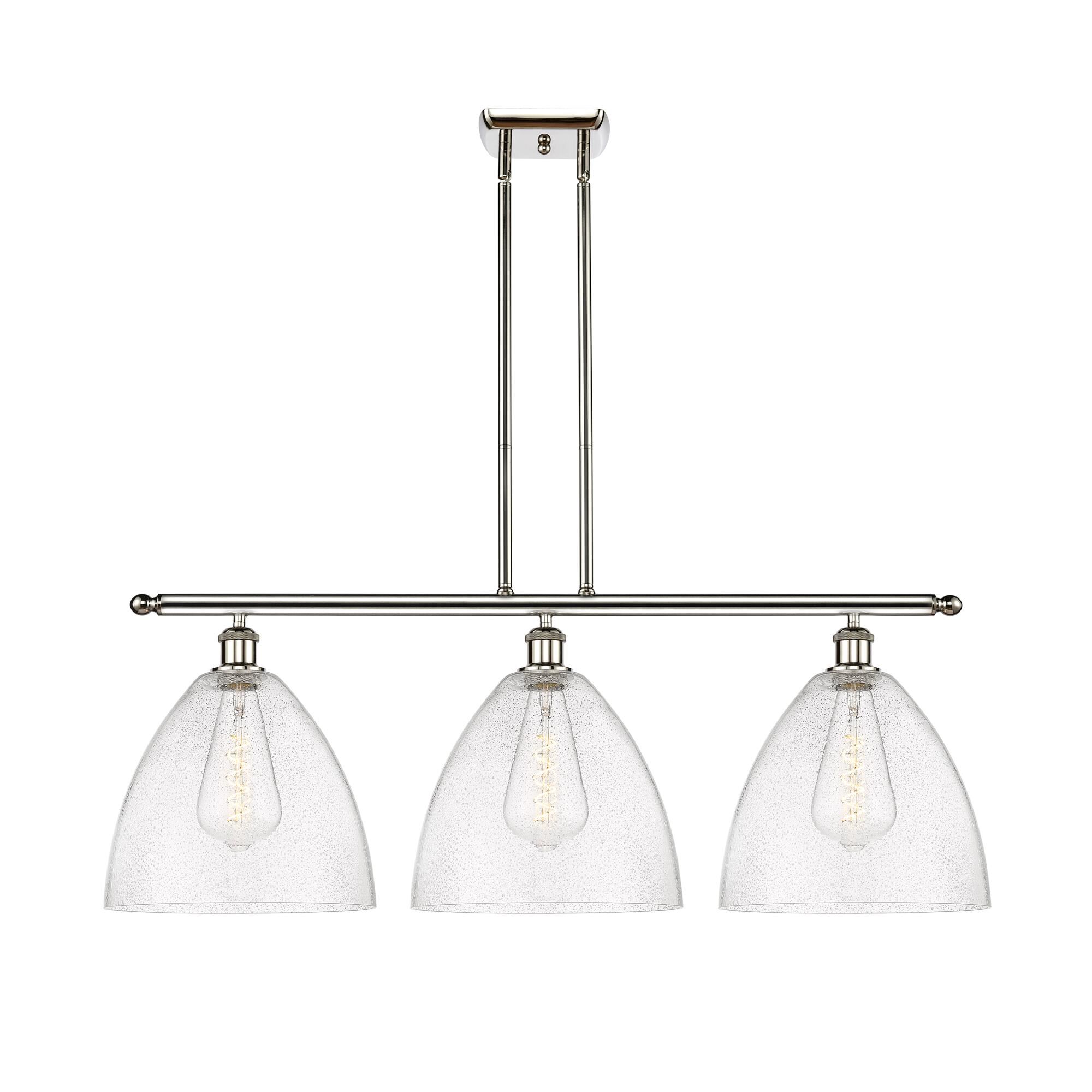 Shown in Polished Nickel finish and Seedy Ballston Dome glass and No Shade shade