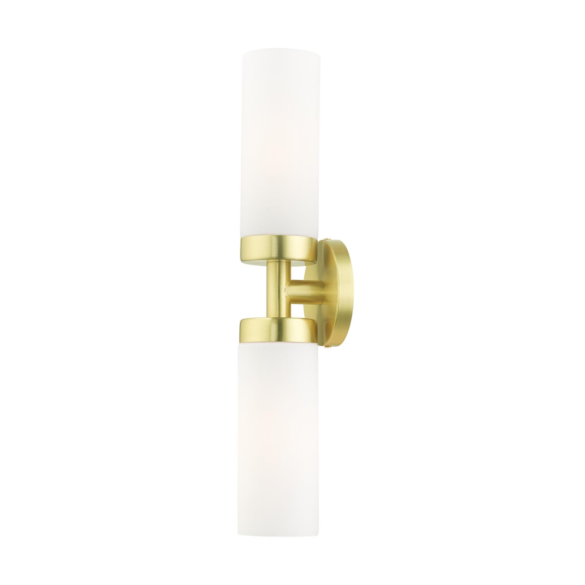 Shown in Satin Brass finish and Hand Blown Satin Opal White glass