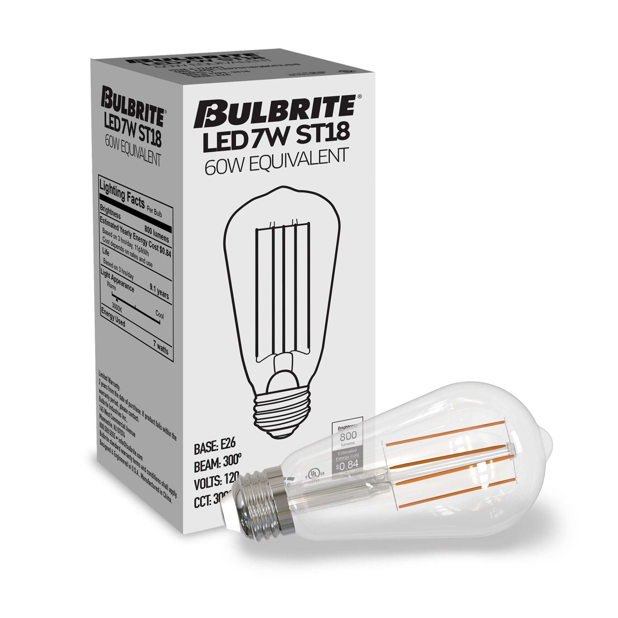 Medium Base E26 ST18 3000K LED Light Bulb by Bulbrite