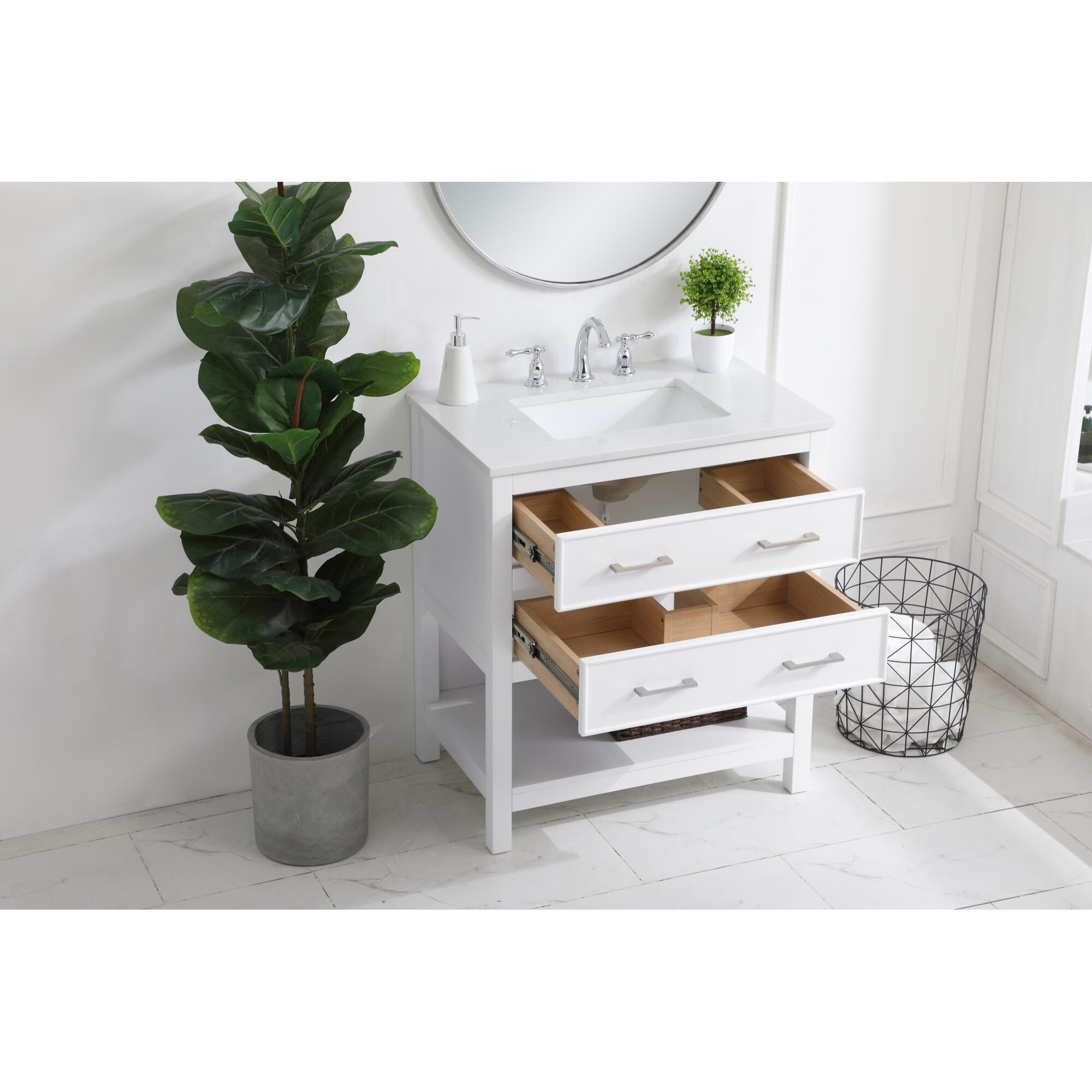 Shown in White finish