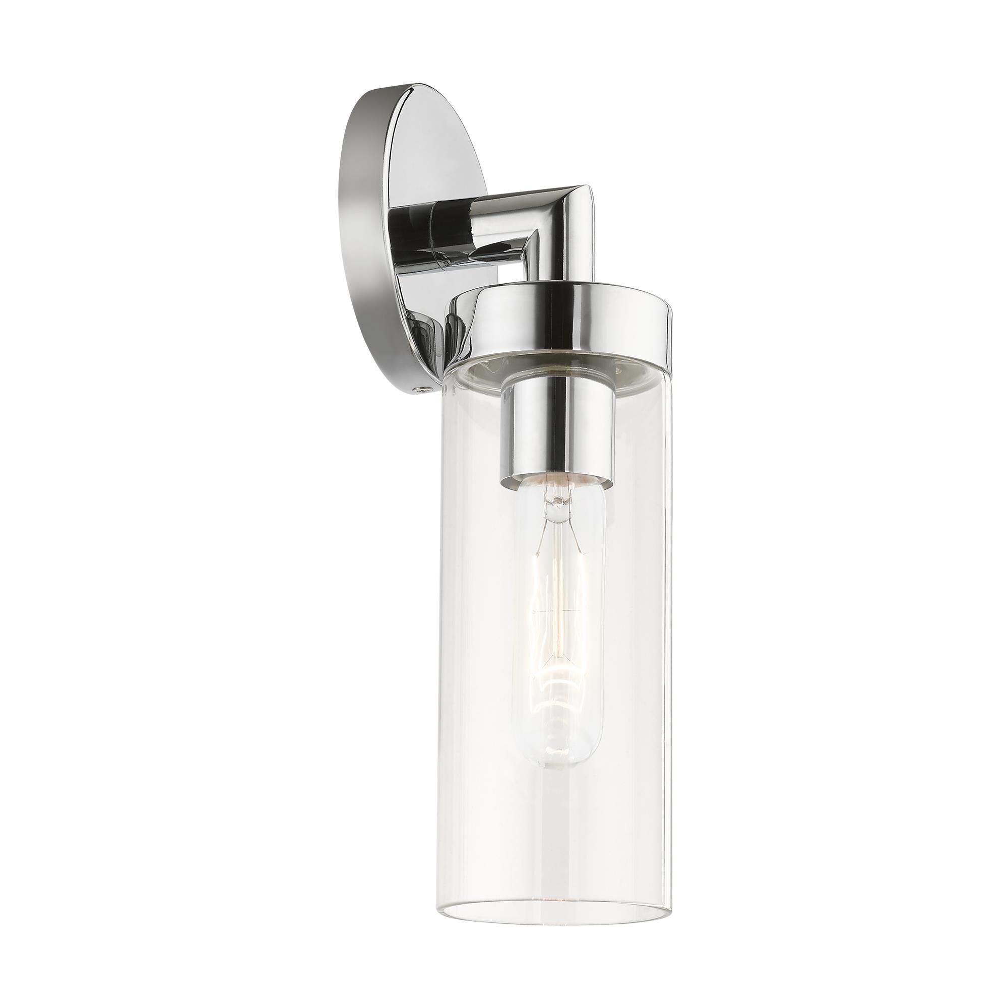 Shown in Polished Chrome finish and Clear glass