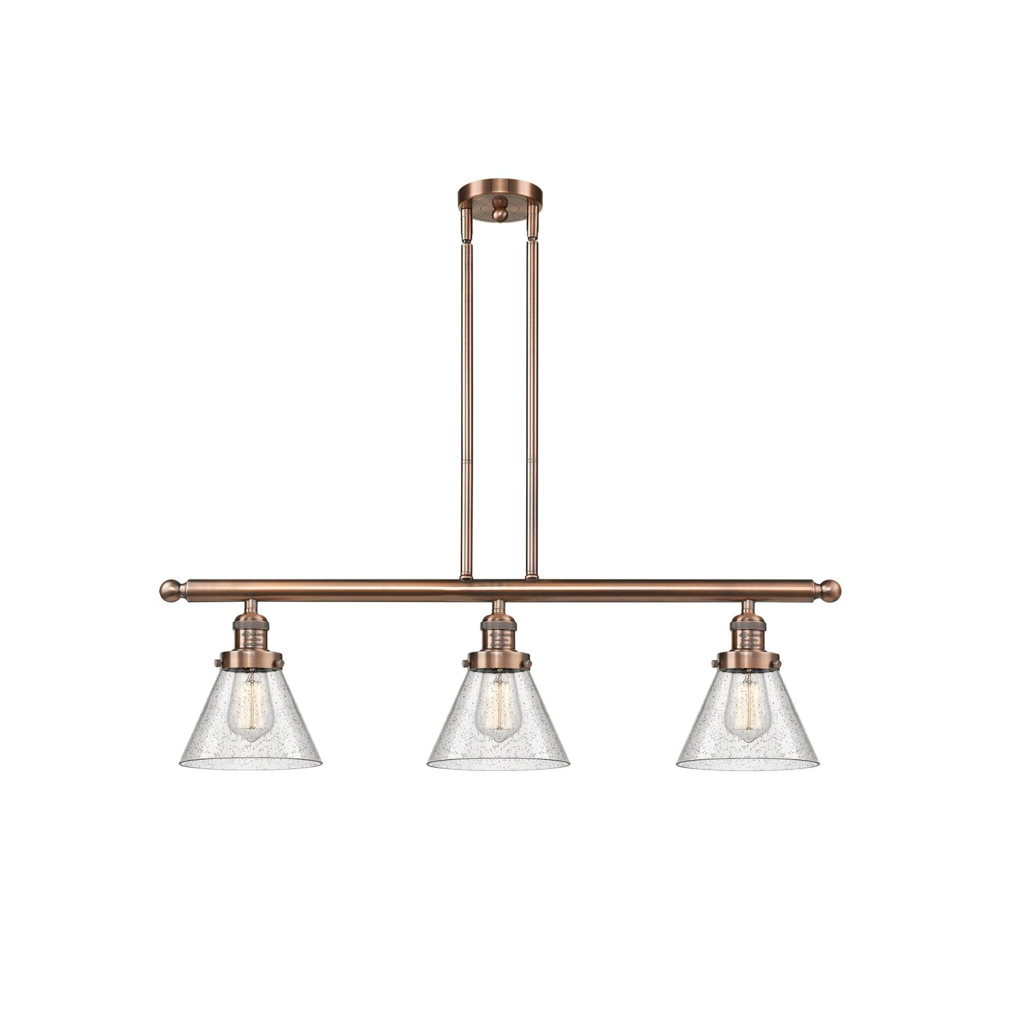 Bruno Marashlian Large Cone 36 Inch 3 Light Linear Suspension Light by Innovations Lighting