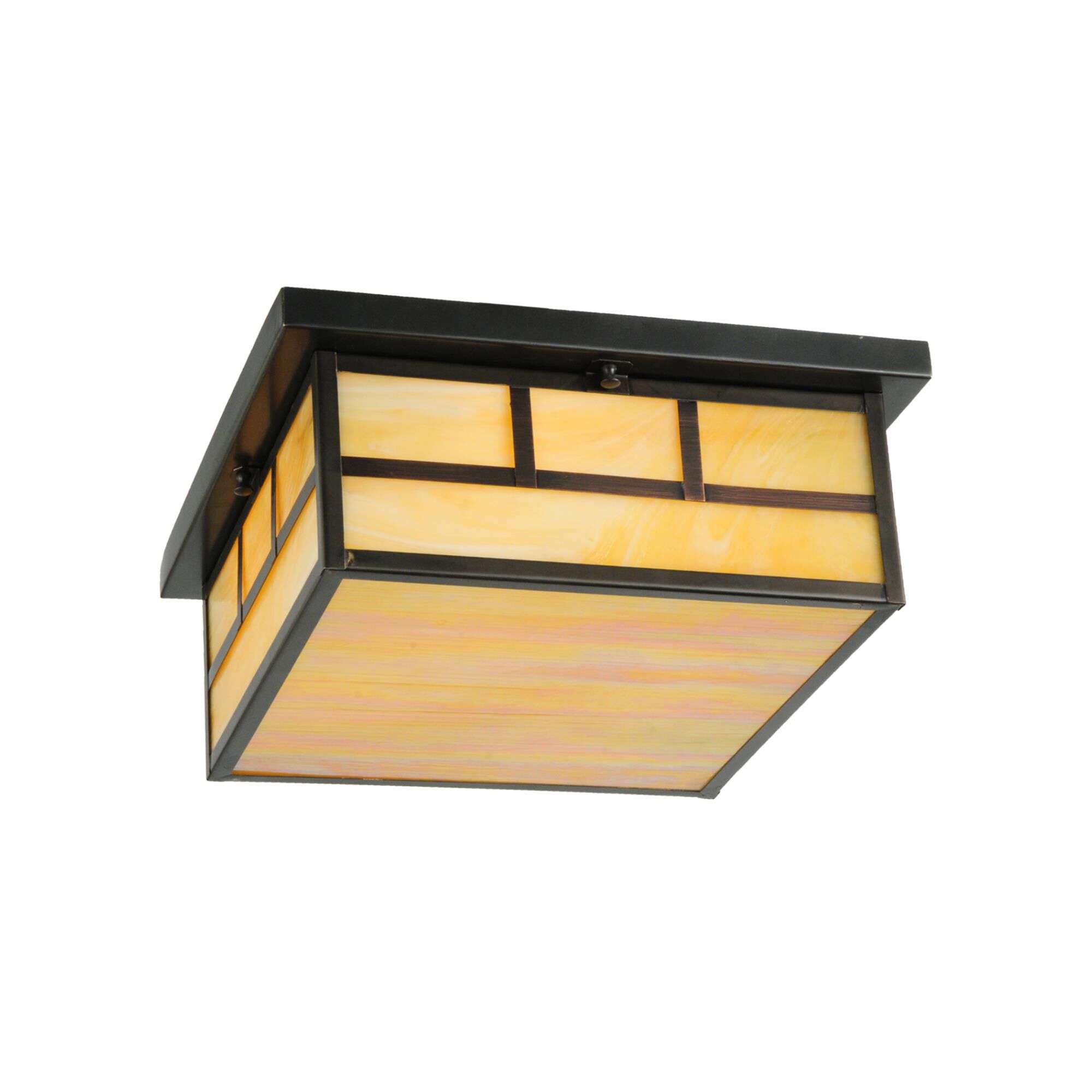 Shown in Craftsman Brown Finish finish and Beige glass