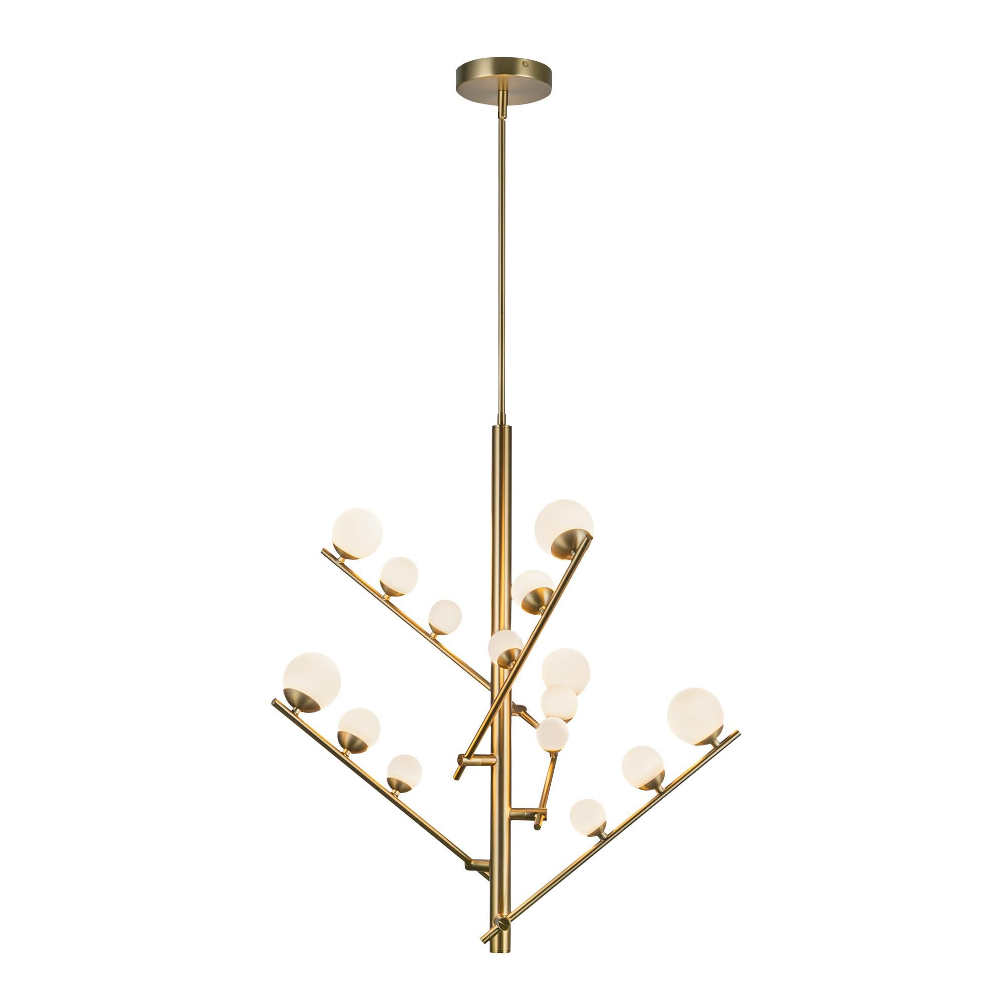 Shown in Brushed Gold/Opal Glass finish and Opal glass and Opal Glass shade