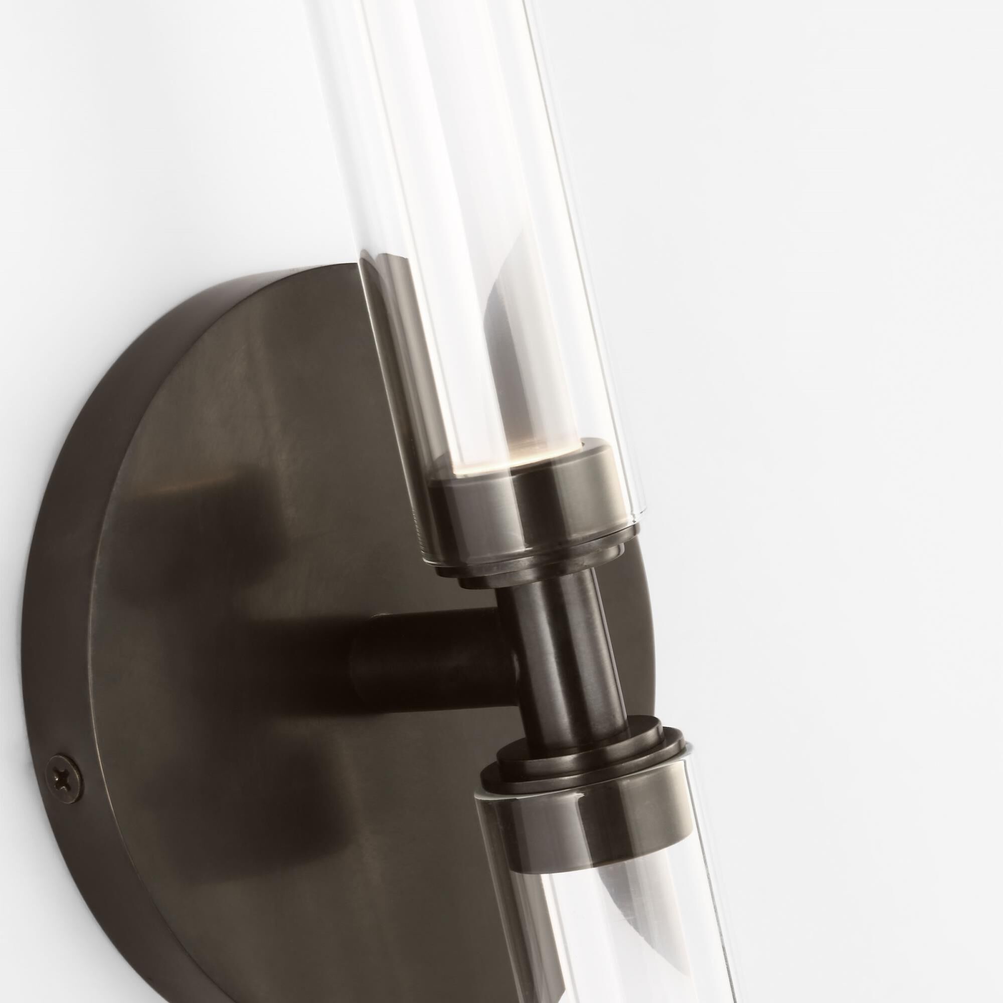 Shown in Bronze finish and Clear glass