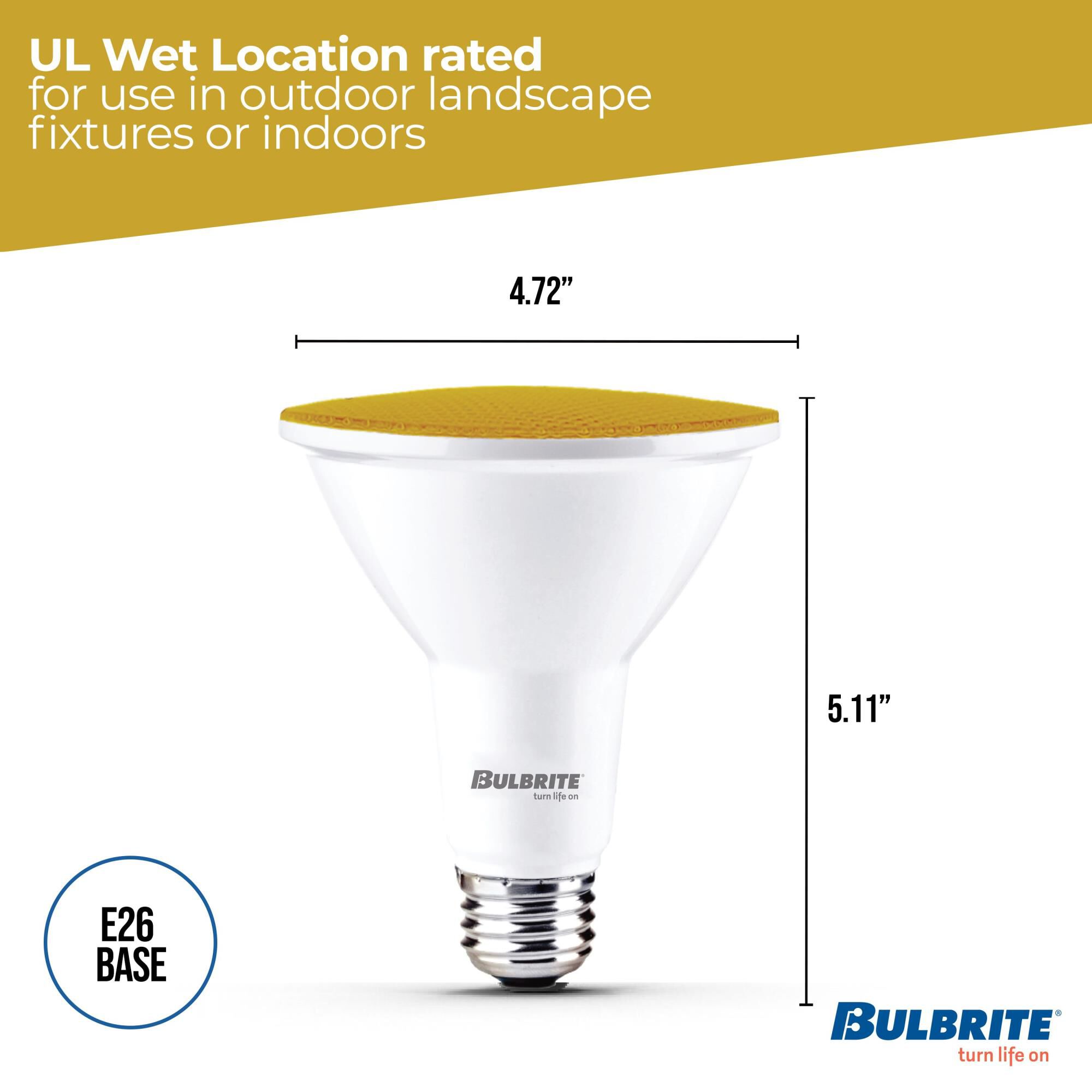 Yellow PAR38 Base E26 LED Light Bulb,