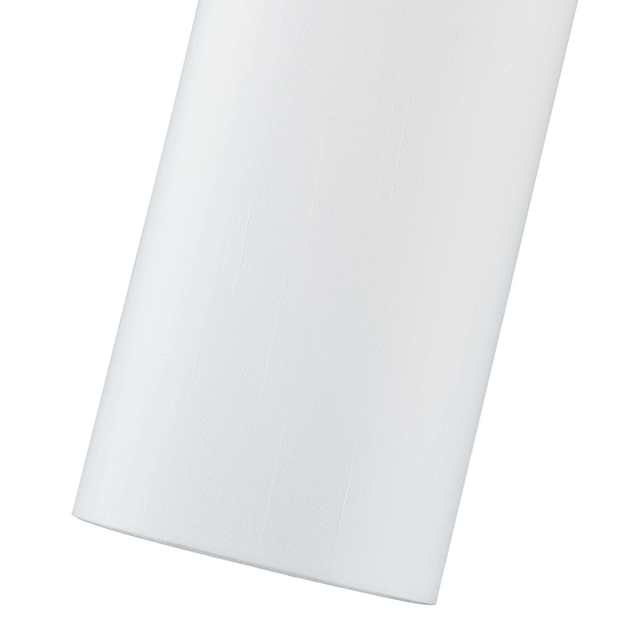 Shown in White finish and Hand Crafted Off-White Fabric Hardbacks with White Fabric Inside shade