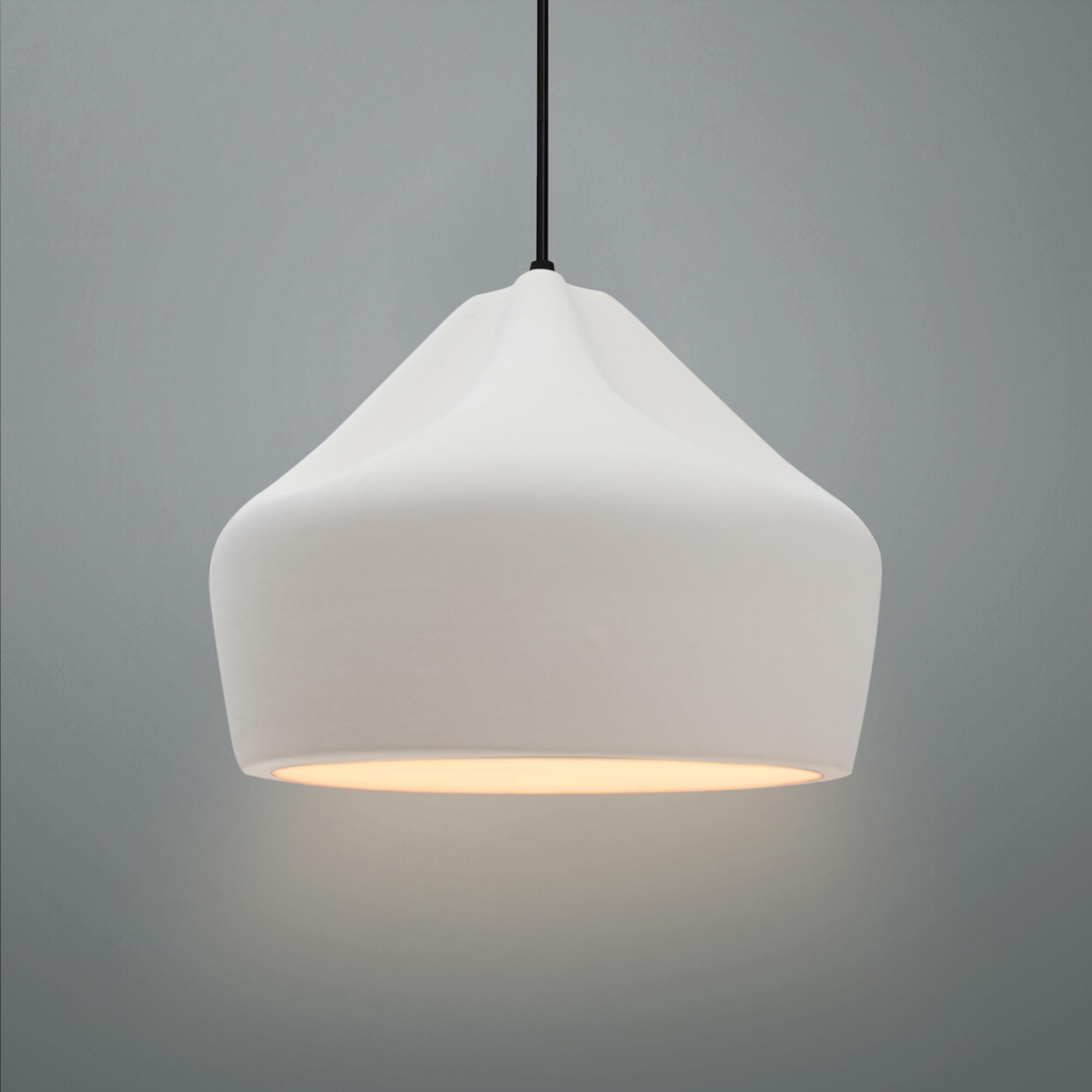 Shown in Matte Black finish and Bisque shade