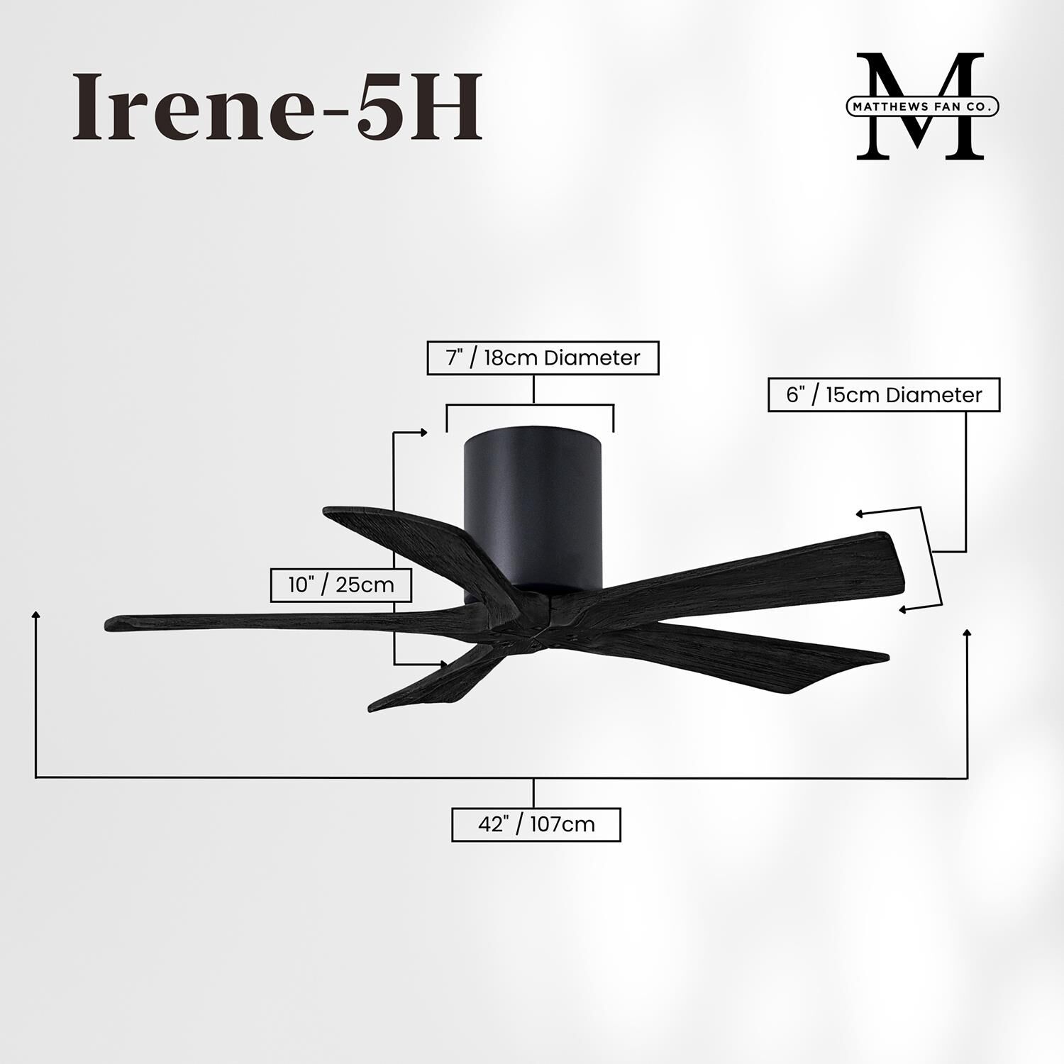 Irene 42 Inch Flush Mount Fan by Matthews Fan Company