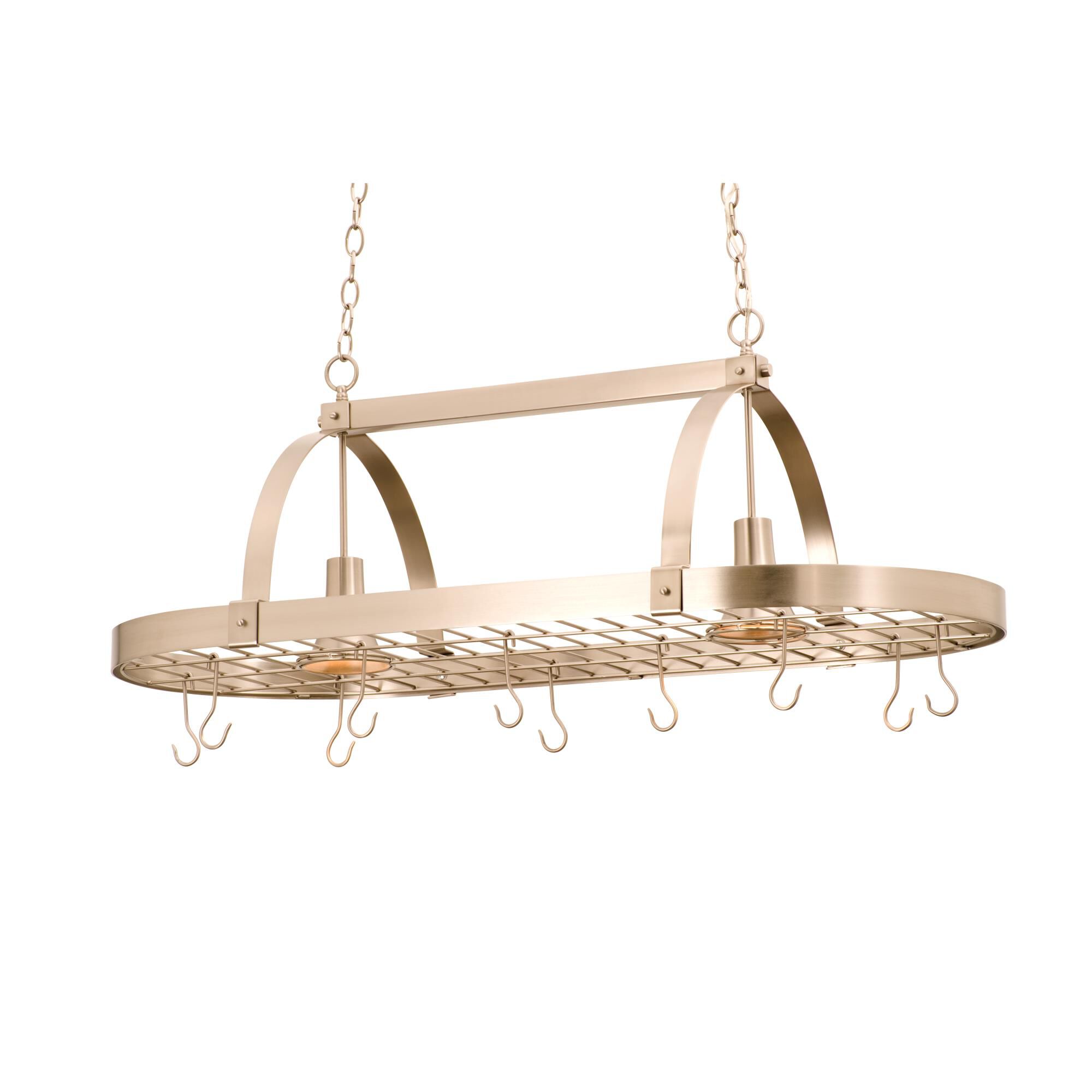 Contemporary 43 Inch 2 Light Lighted Pot Rack by Kalco Lighting