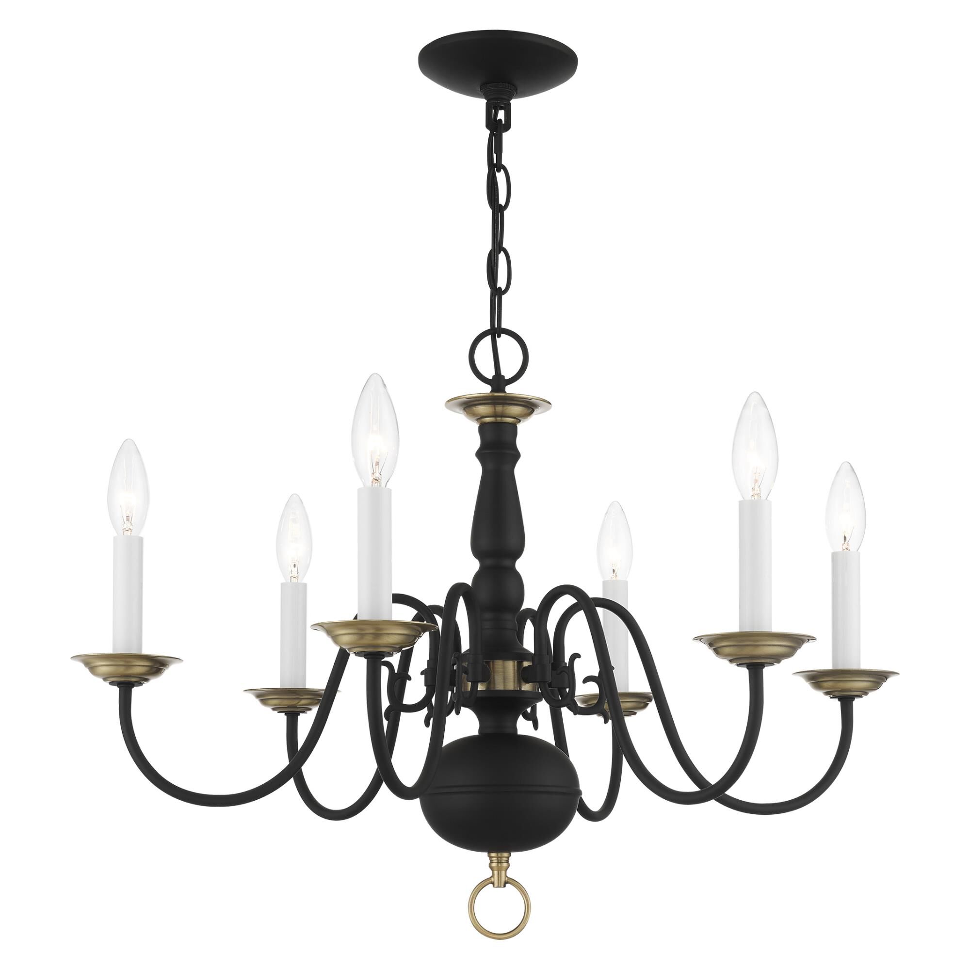 Shown in Black With Antique Brass Accents finish
