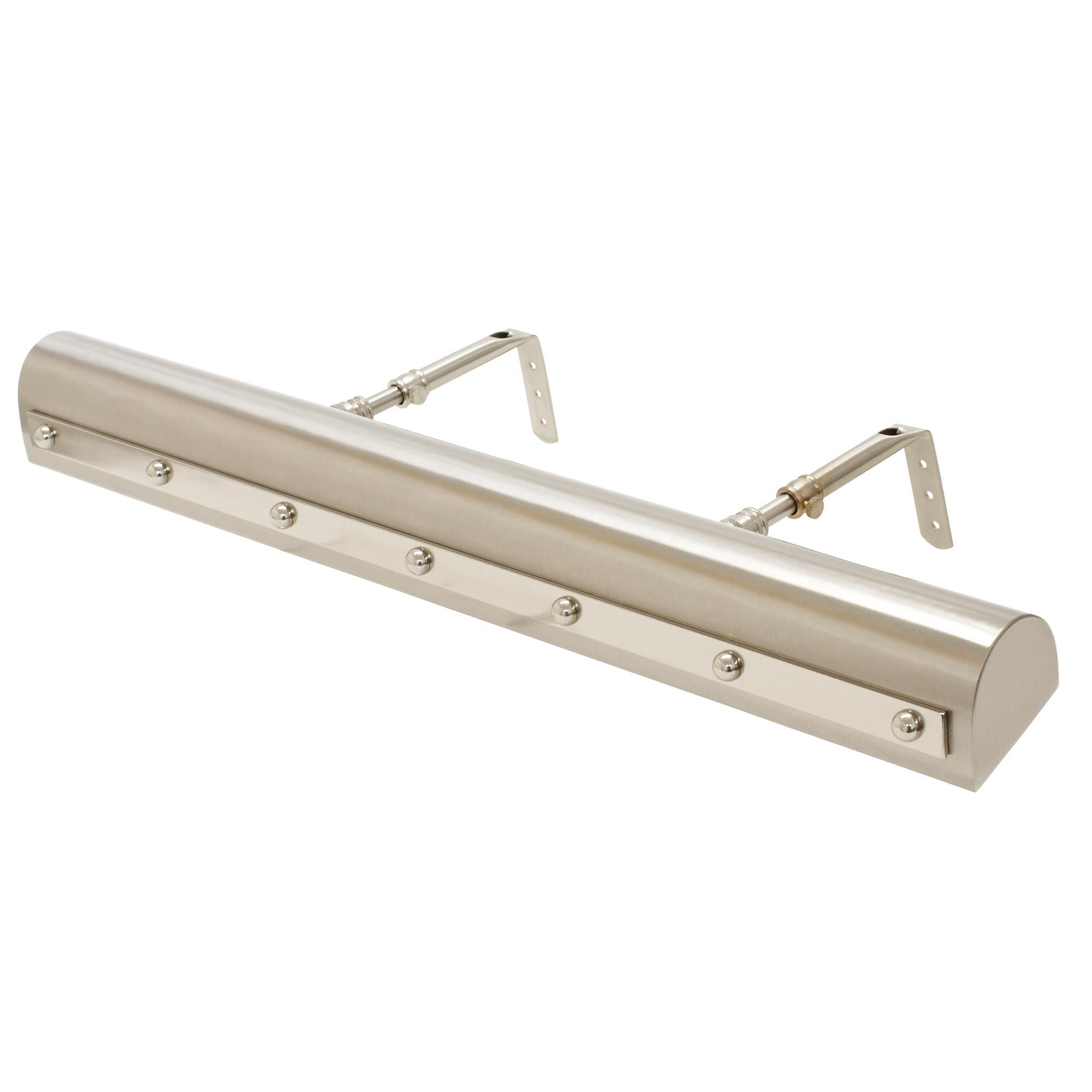 Shown in Satin Nickel With Polished Nickel Accents finish and Metal shade and Polished Nickel accent