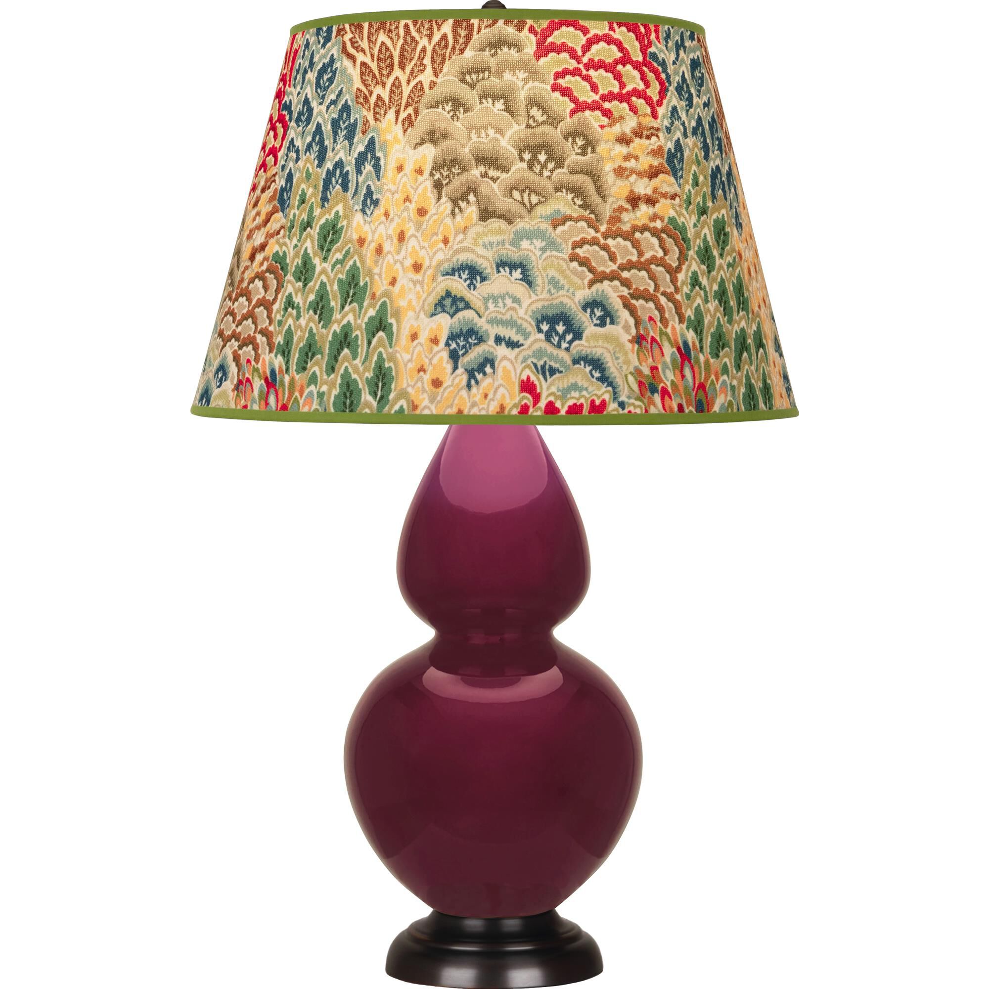 Shown in Sugar Plum Glazed finish and Fall Floral shade and Deep Patina Bronze accent