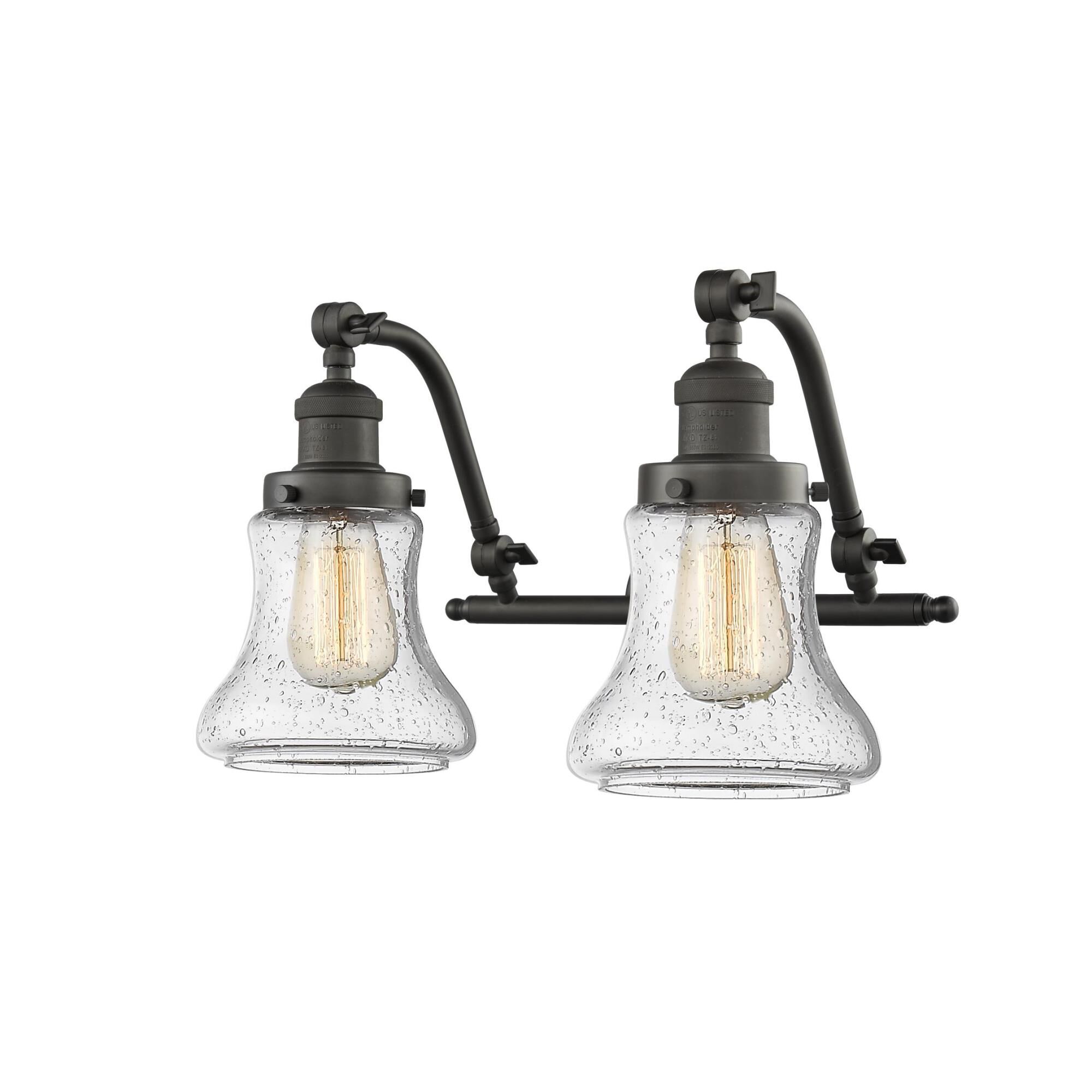 Shown in Oil Rubbed Bronze finish and Seedy glass