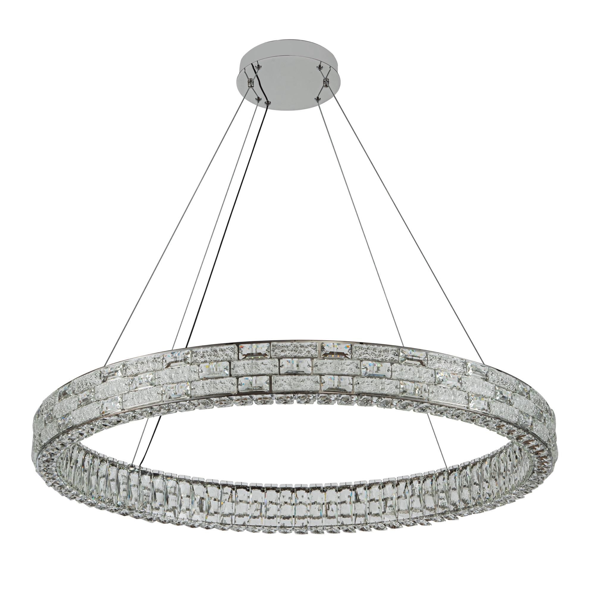 Shown in Chrome finish and Crystal glass