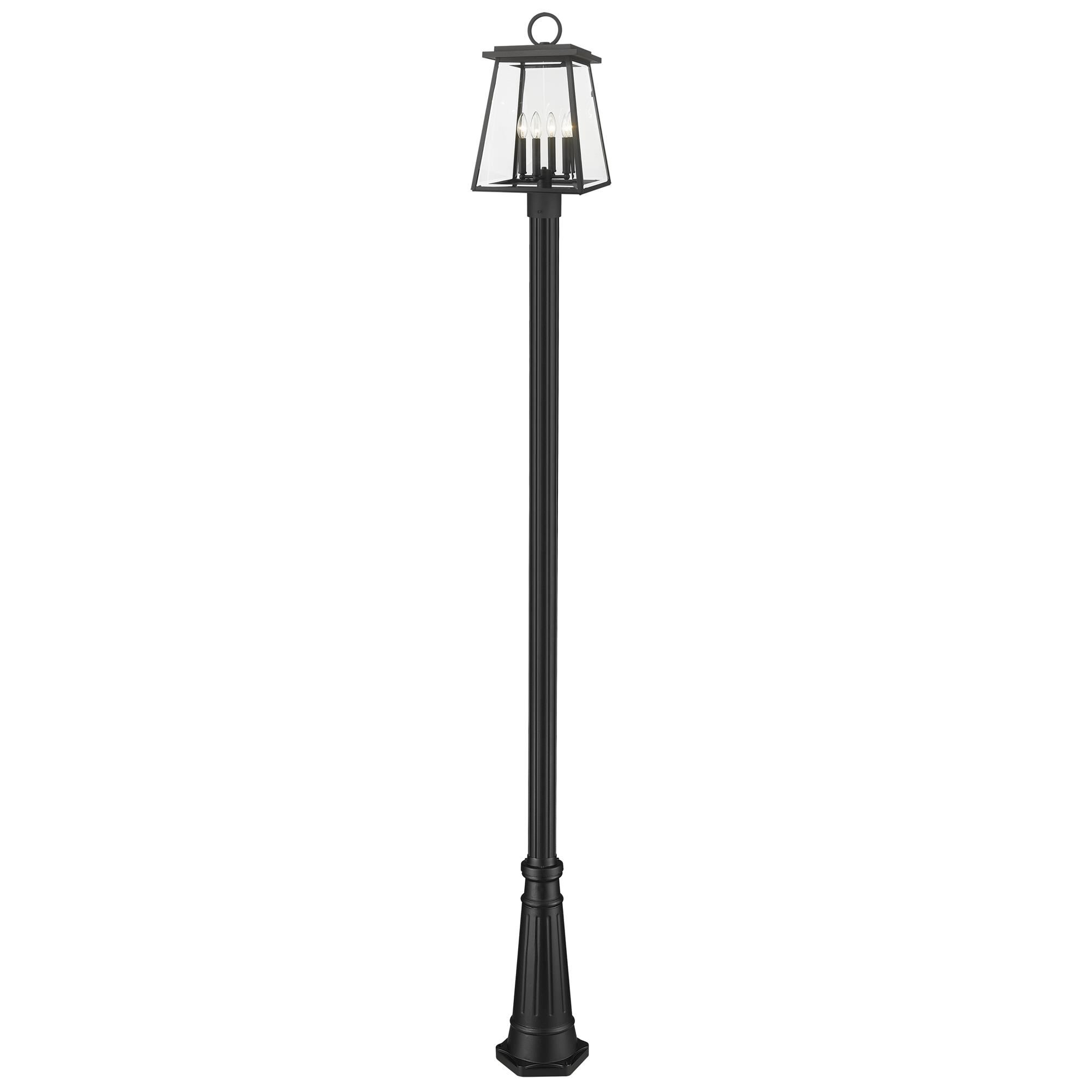 Shown in Black finish and Clear Beveled glass