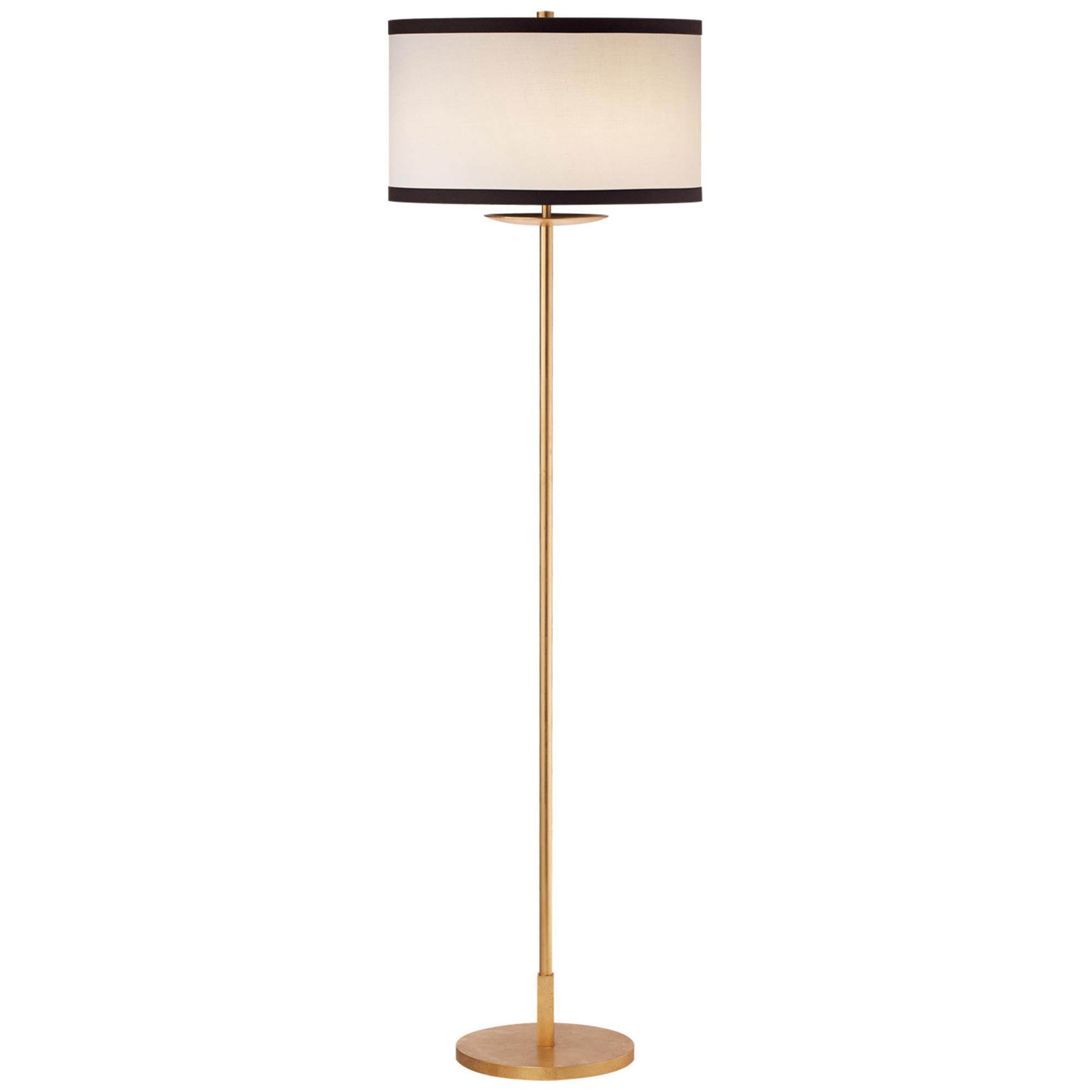 Shown in Gild finish and Linen With Black Linen Trim shade