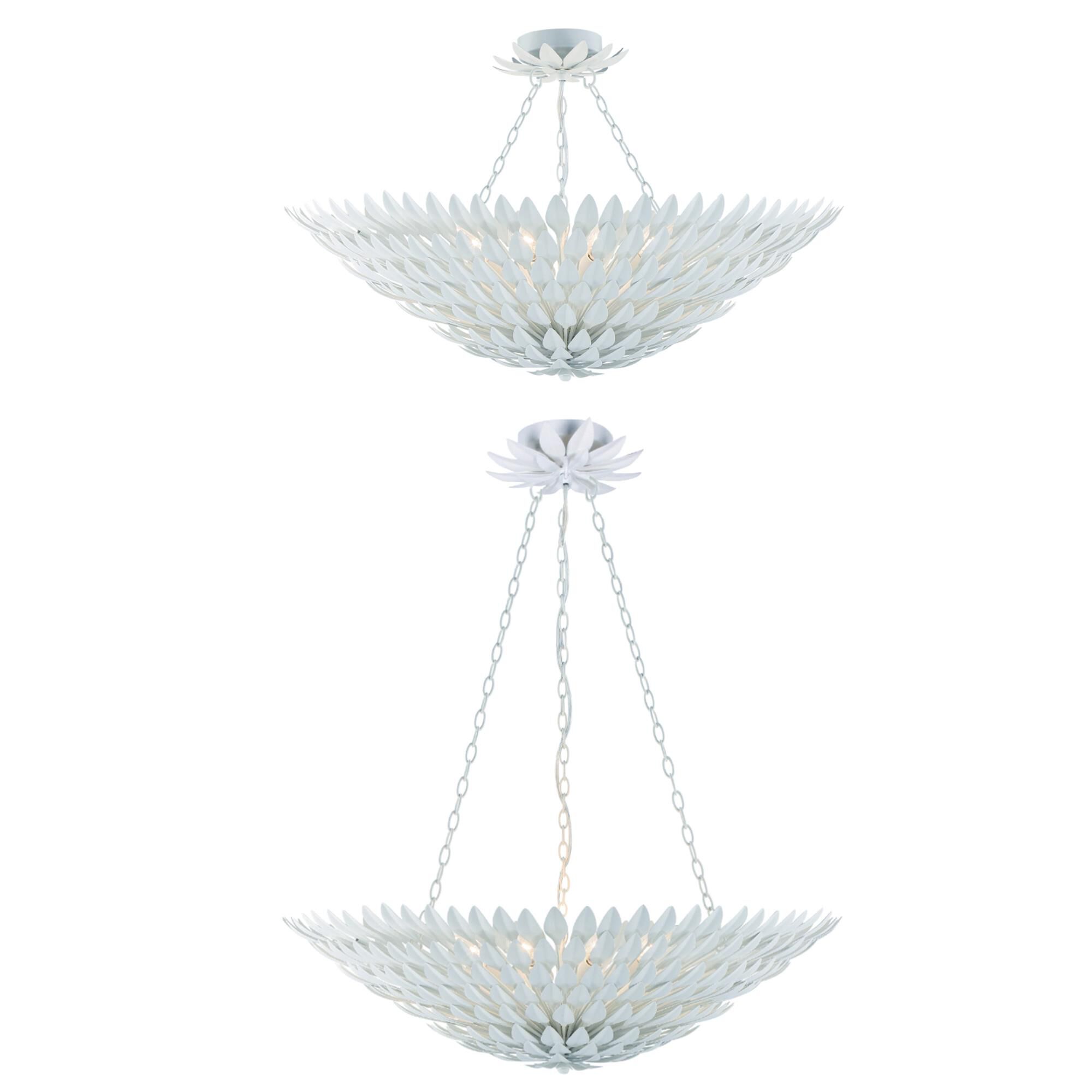 Broche 30 Inch 8 Light Semi Flush Mount,