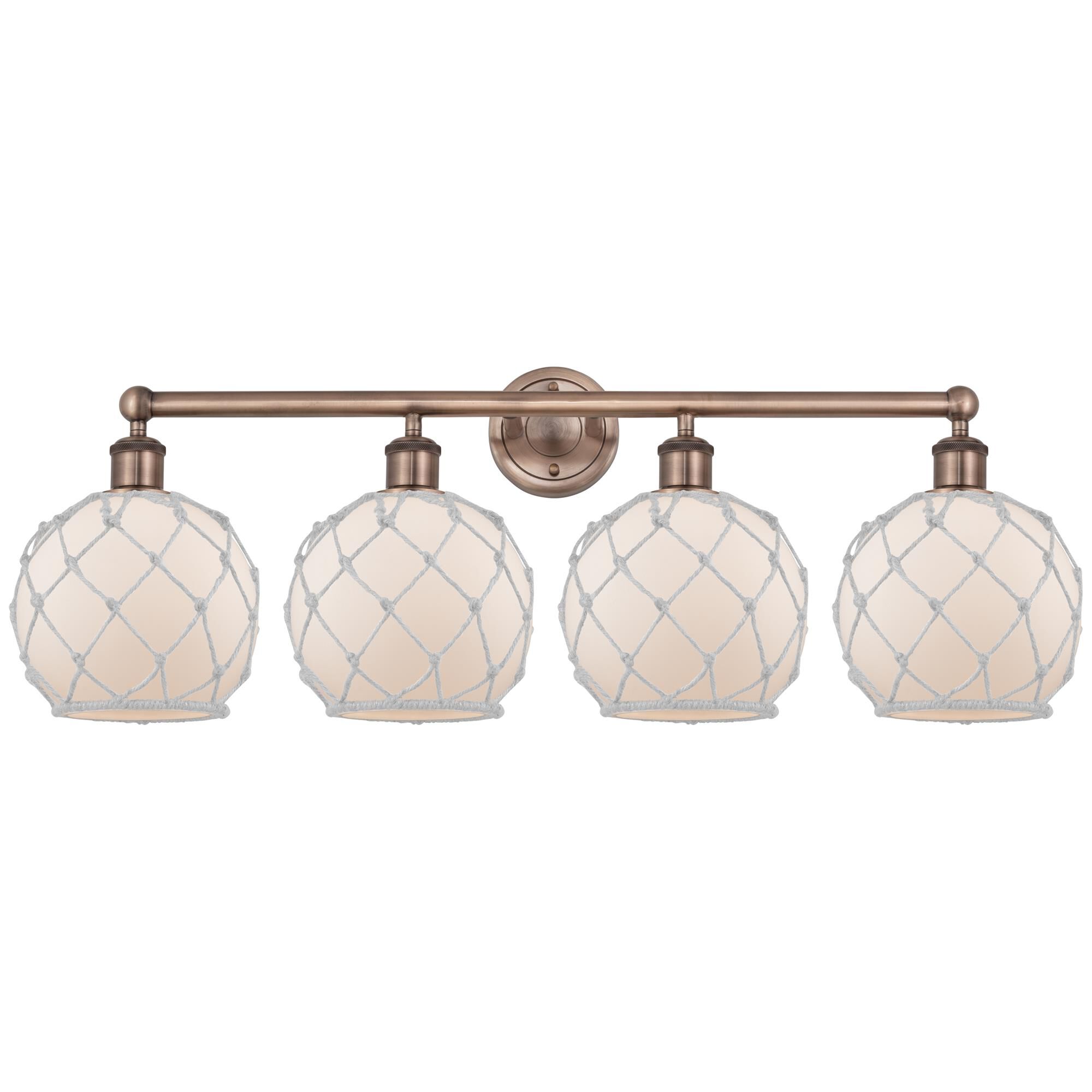 Shown in Antique Copper finish and White with White Rope glass