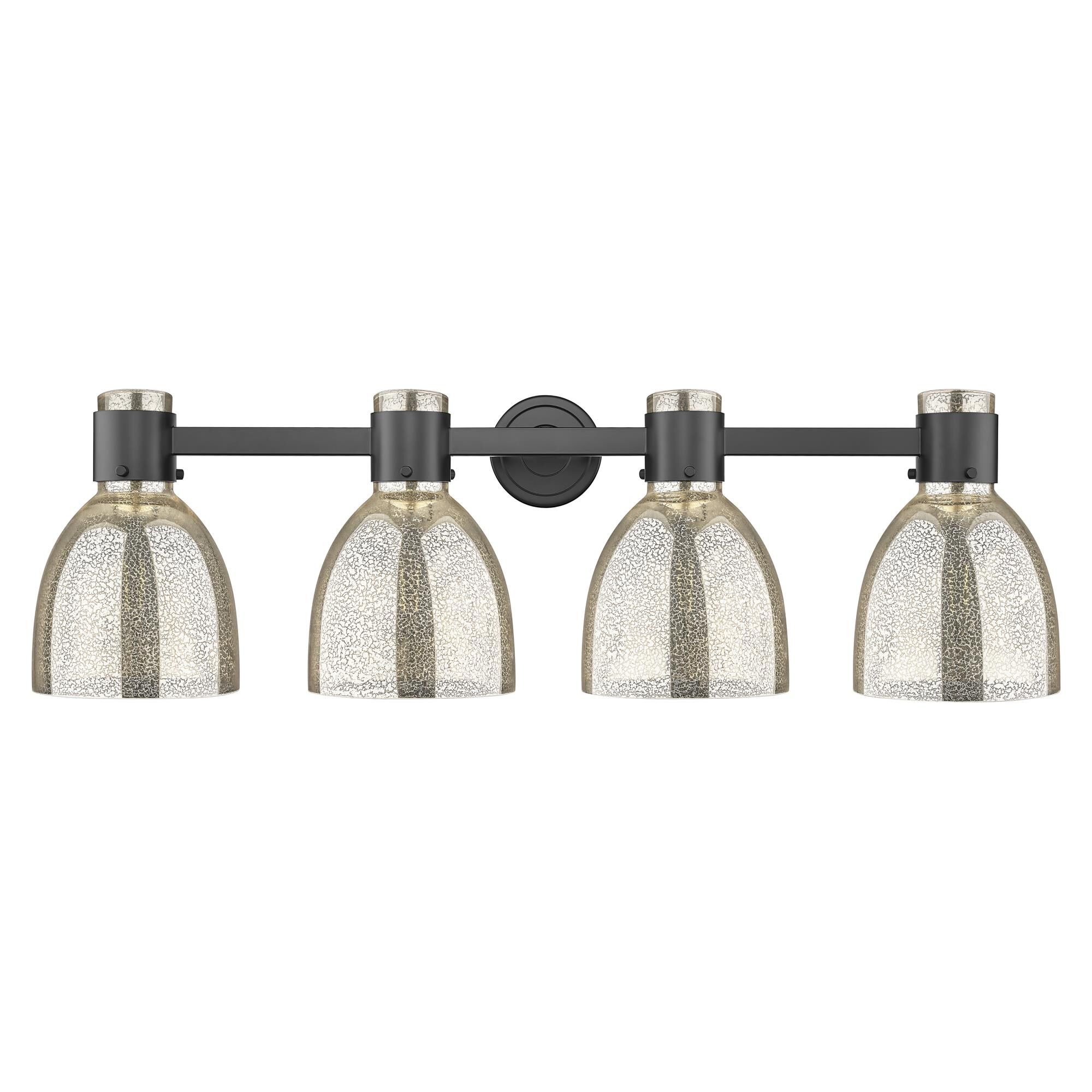 Shown in Matte Black finish and Mercury glass