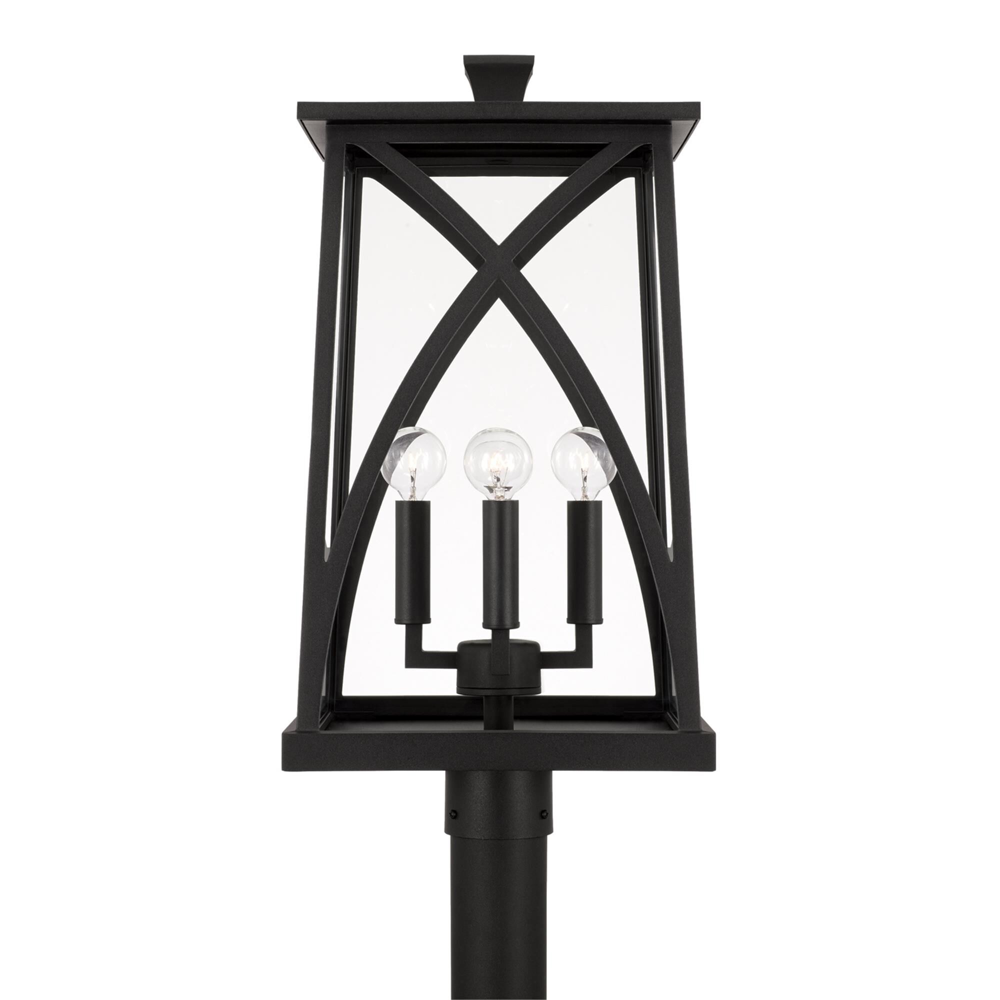 Shown in Black finish and Clear glass