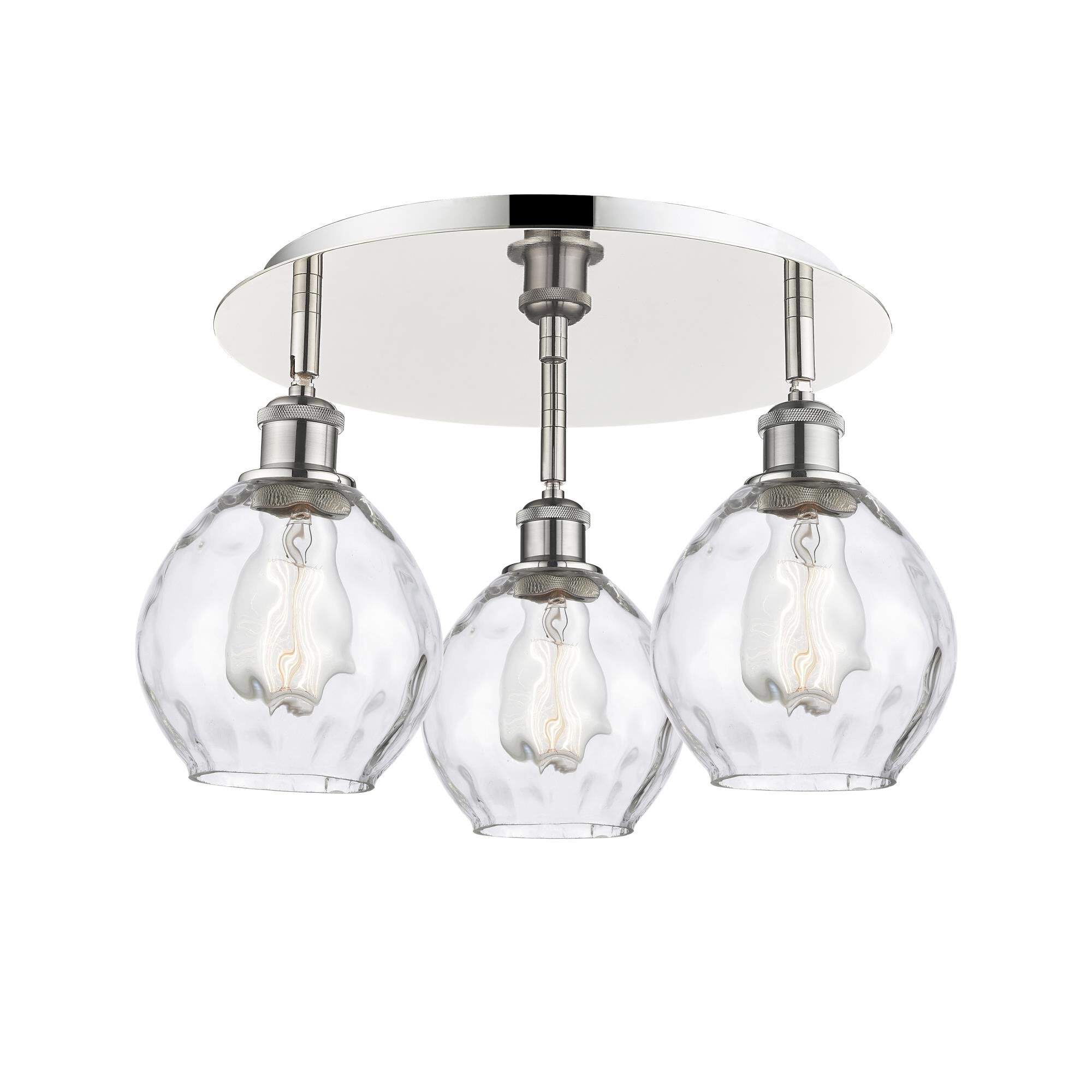 Shown in Polished Nickel finish and Clear glass