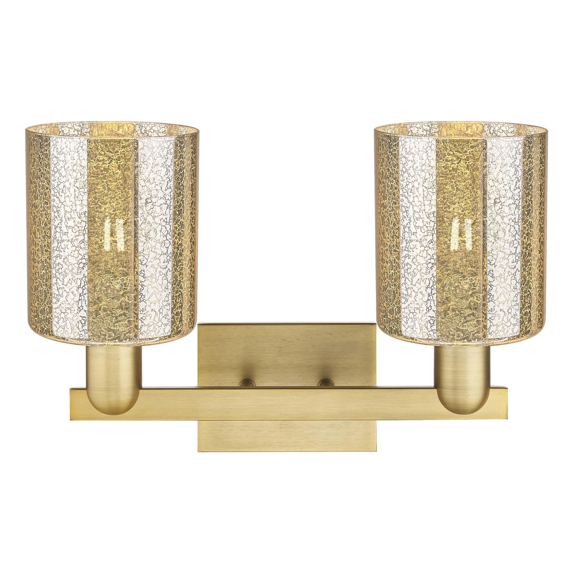 Shown in Brushed Brass finish and Mercury glass
